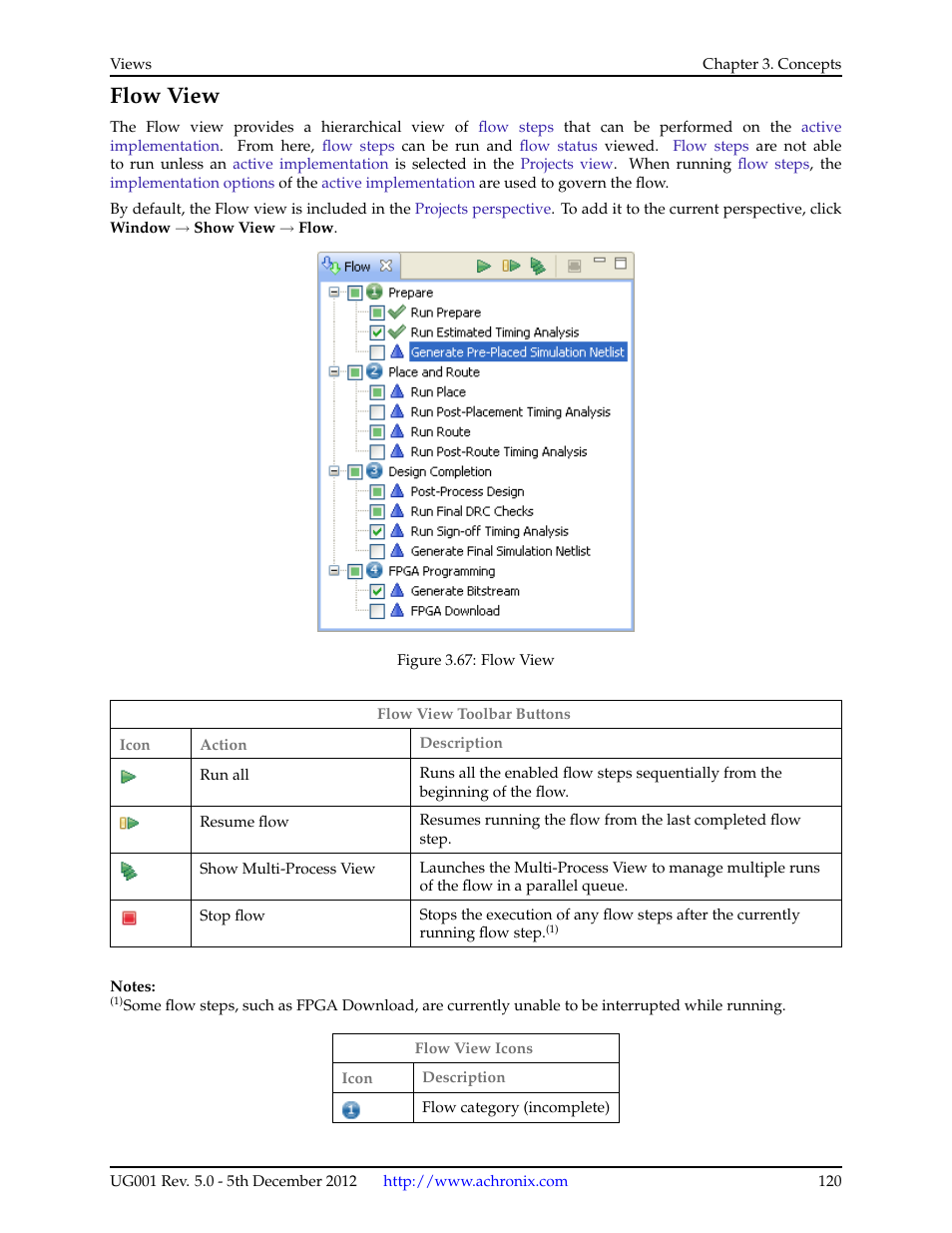 Flow view | Achronix ACE Version 5.0 User Manual | Page 132 / 389