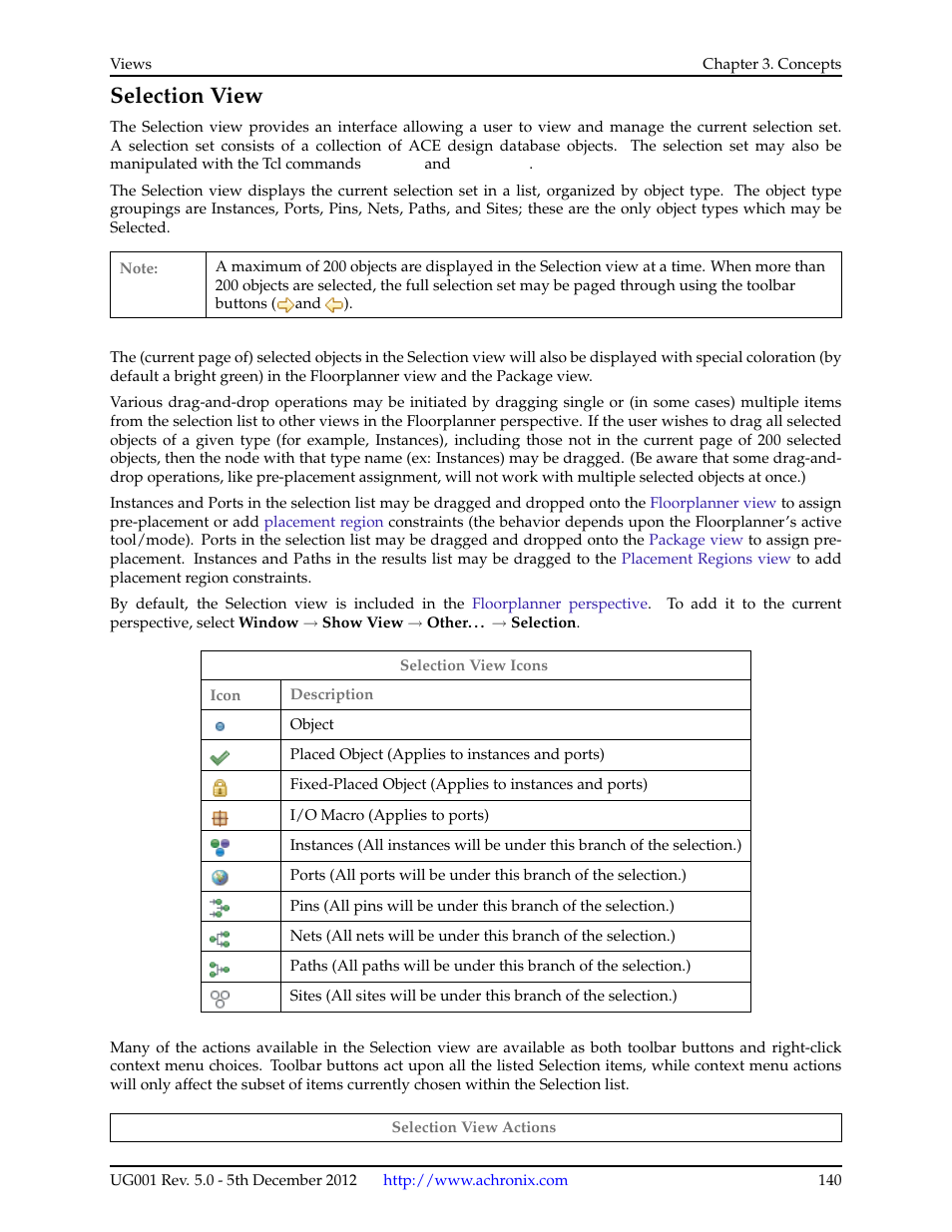 Selection view, Selection, View | Achronix ACE Version 5.0 User Manual | Page 152 / 389