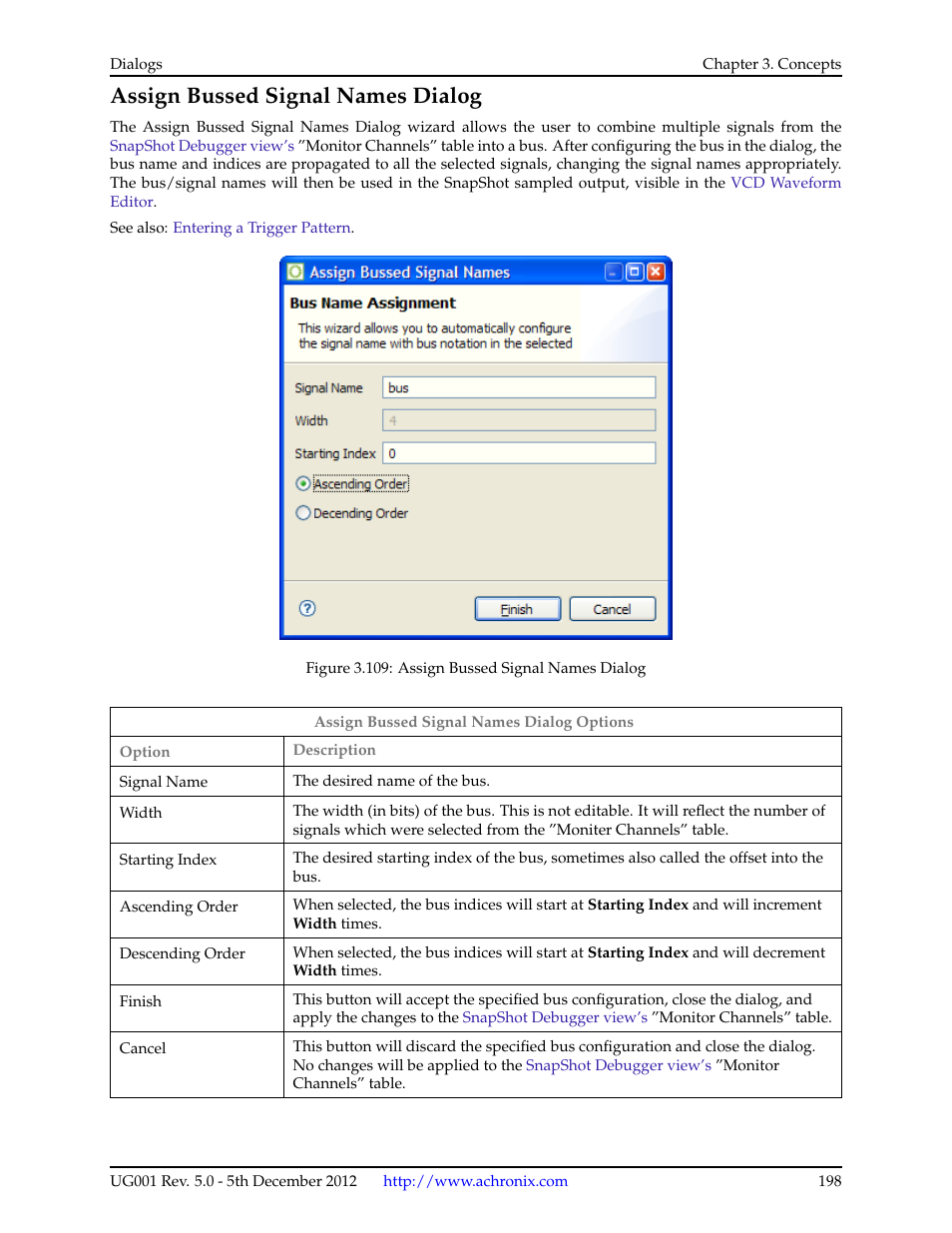 Assign bussed signal names dialog, 18 assign bussed signal names dialog | Achronix ACE Version 5.0 User Manual | Page 210 / 389