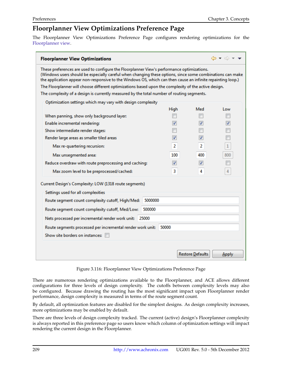 Floorplanner view optimizations preference page | Achronix ACE Version 5.0 User Manual | Page 221 / 389
