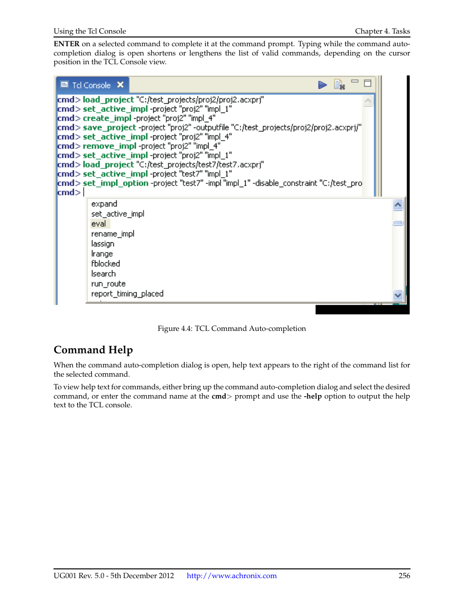 Command help | Achronix ACE Version 5.0 User Manual | Page 268 / 389