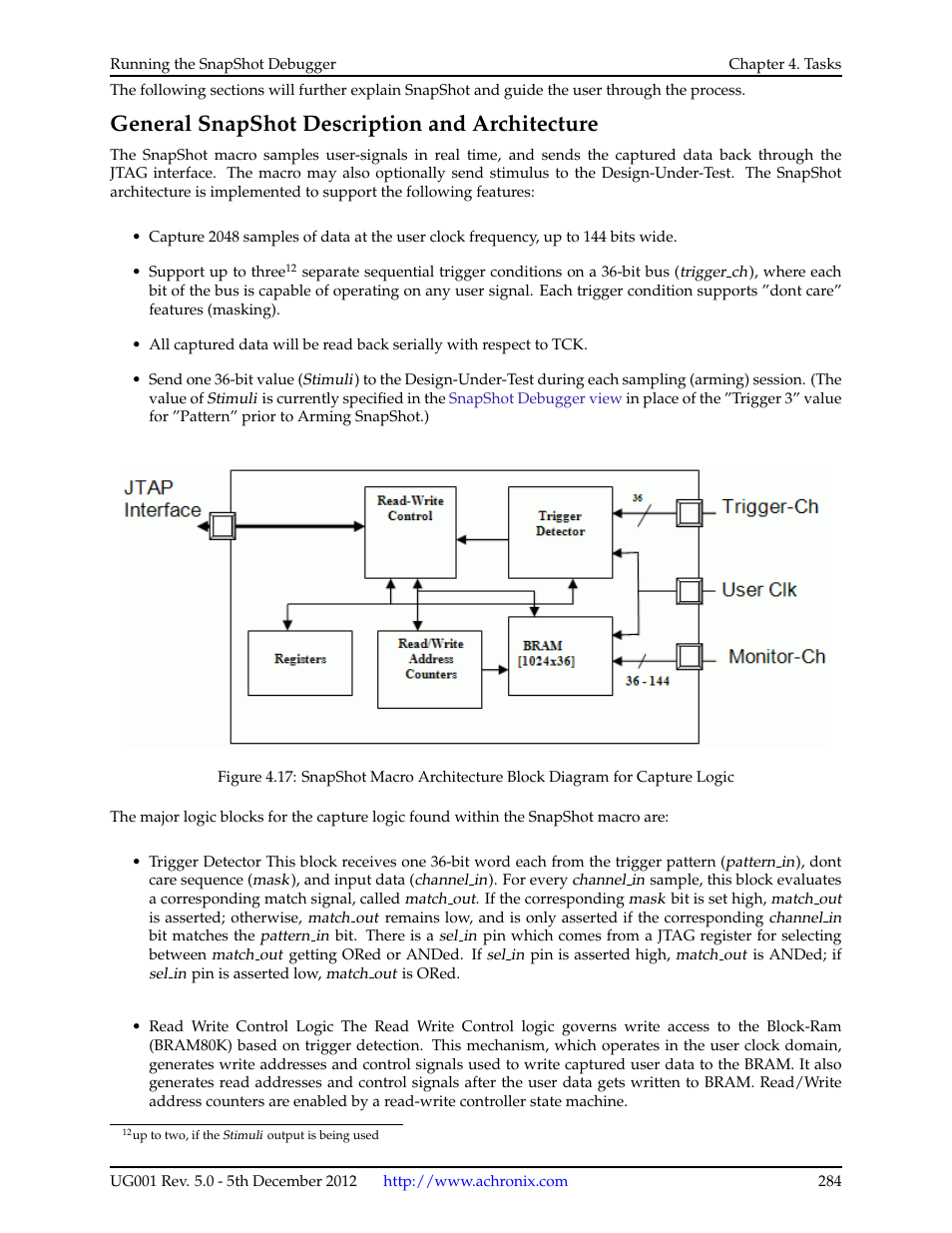 General snapshot description and architecture, 1 general snapshot description and architecture | Achronix ACE Version 5.0 User Manual | Page 296 / 389