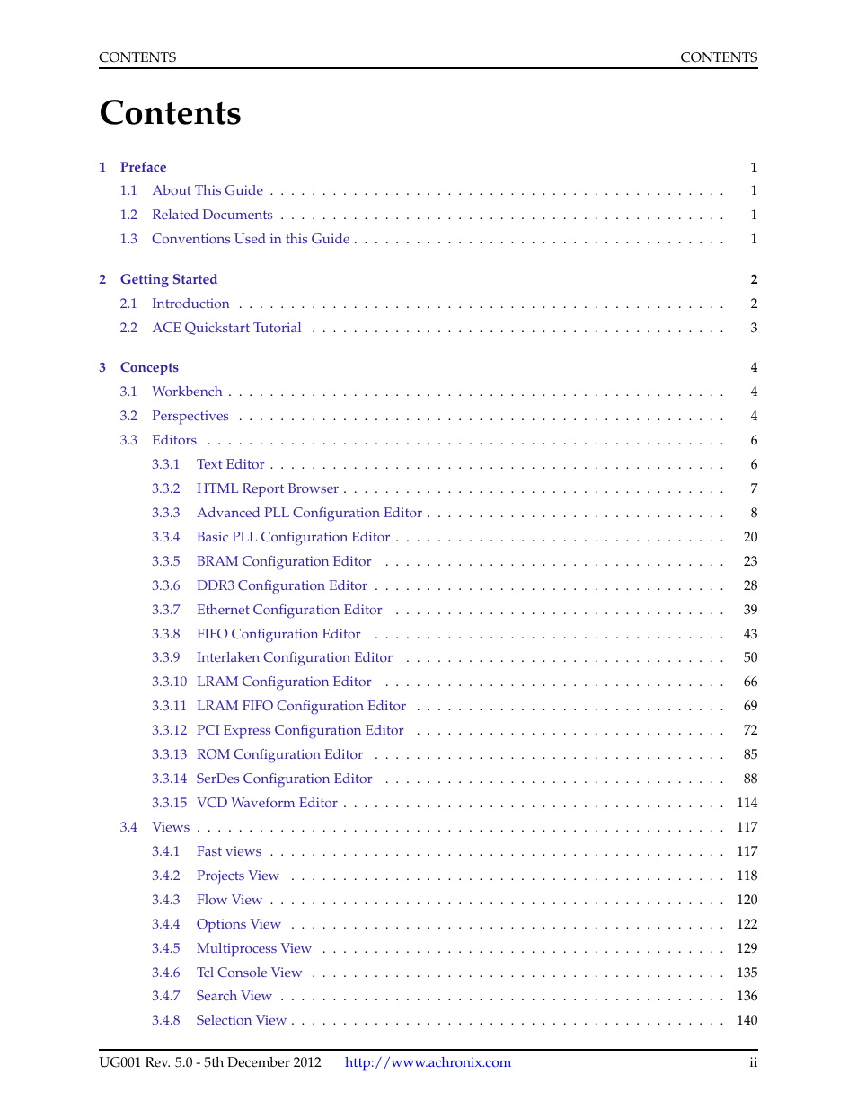 Achronix ACE Version 5.0 User Manual | Page 3 / 389