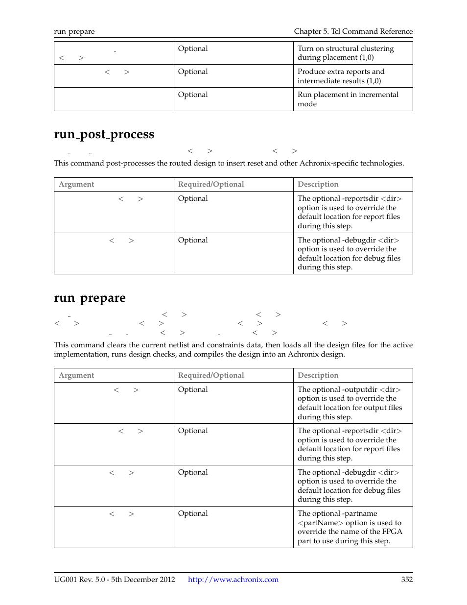 Run_post_process, Run_prepare, 122run post process | 123run prepare, Run post process, Run prepare | Achronix ACE Version 5.0 User Manual | Page 364 / 389