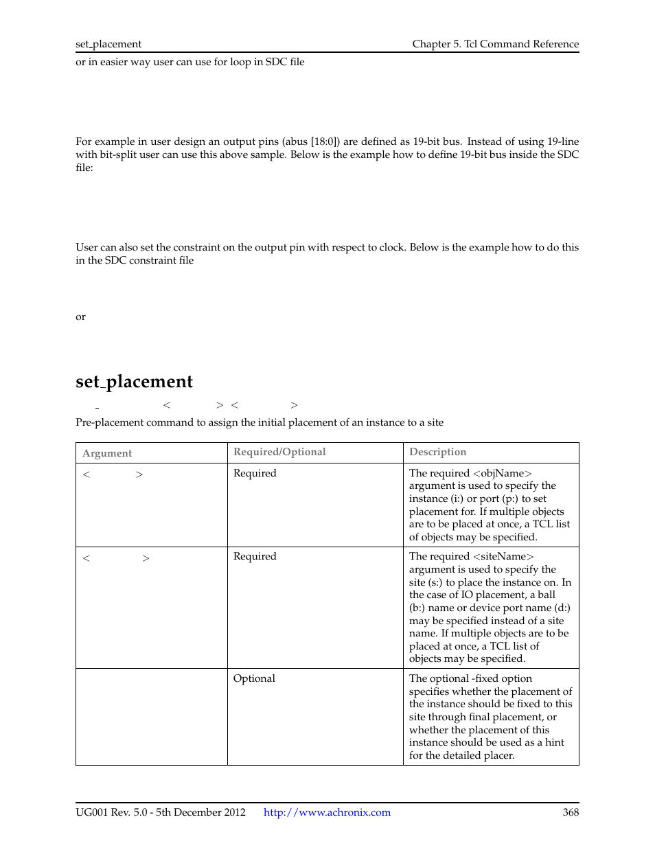 Set_placement, 153set placement, Set placement | Achronix ACE Version 5.0 User Manual | Page 380 / 389