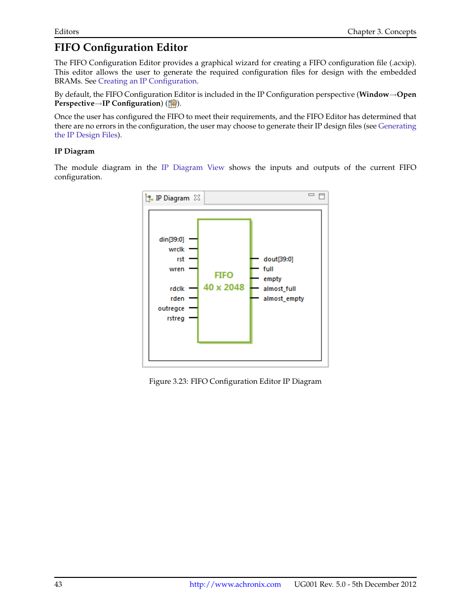 Fifo configuration editor | Achronix ACE Version 5.0 User Manual | Page 55 / 389