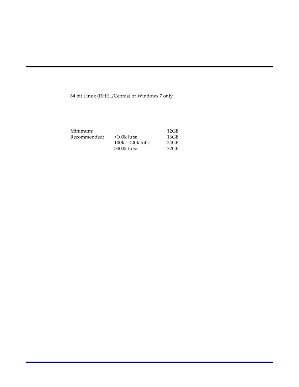 Hardware requirements, Platform, Memory requirements | Achronix ACE License & Installation User Manual | Page 4 / 14