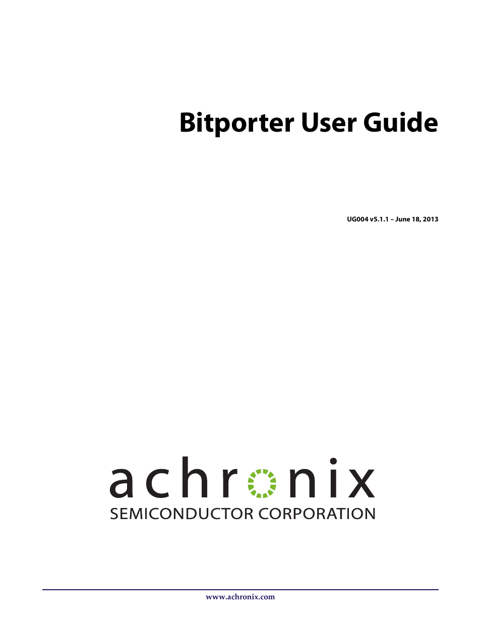 Achronix Bitporter User Manual | 50 pages