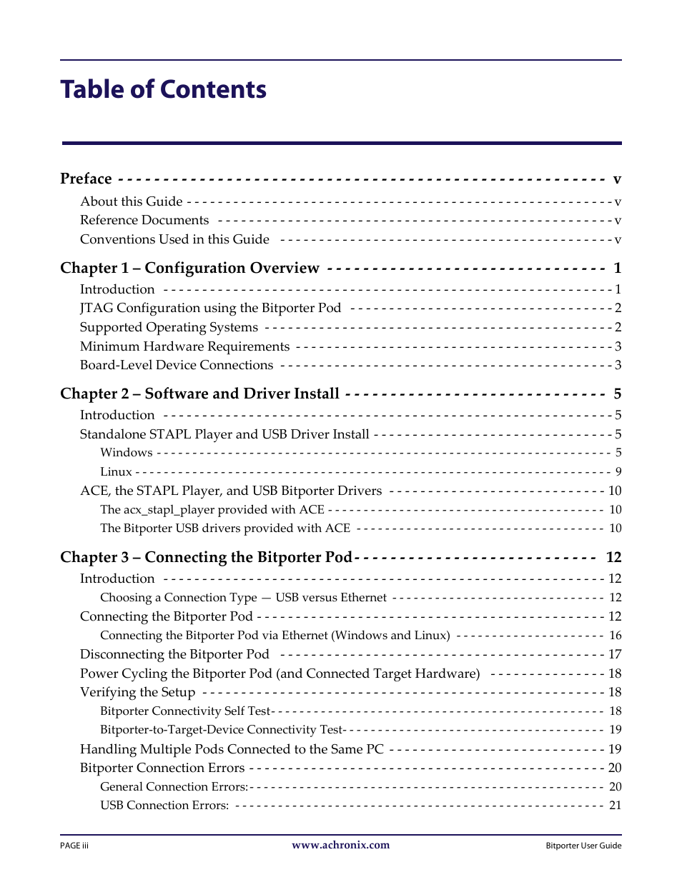 Achronix Bitporter User Manual | Page 4 / 50