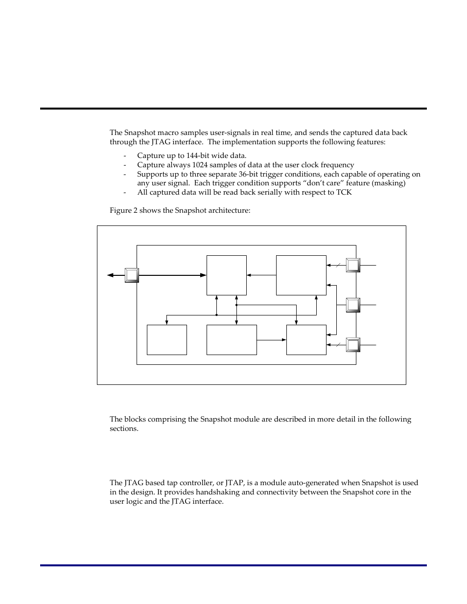 Jtap interface, General description and architecture | Achronix Speedster22i Snapshot User Manual | Page 5 / 18