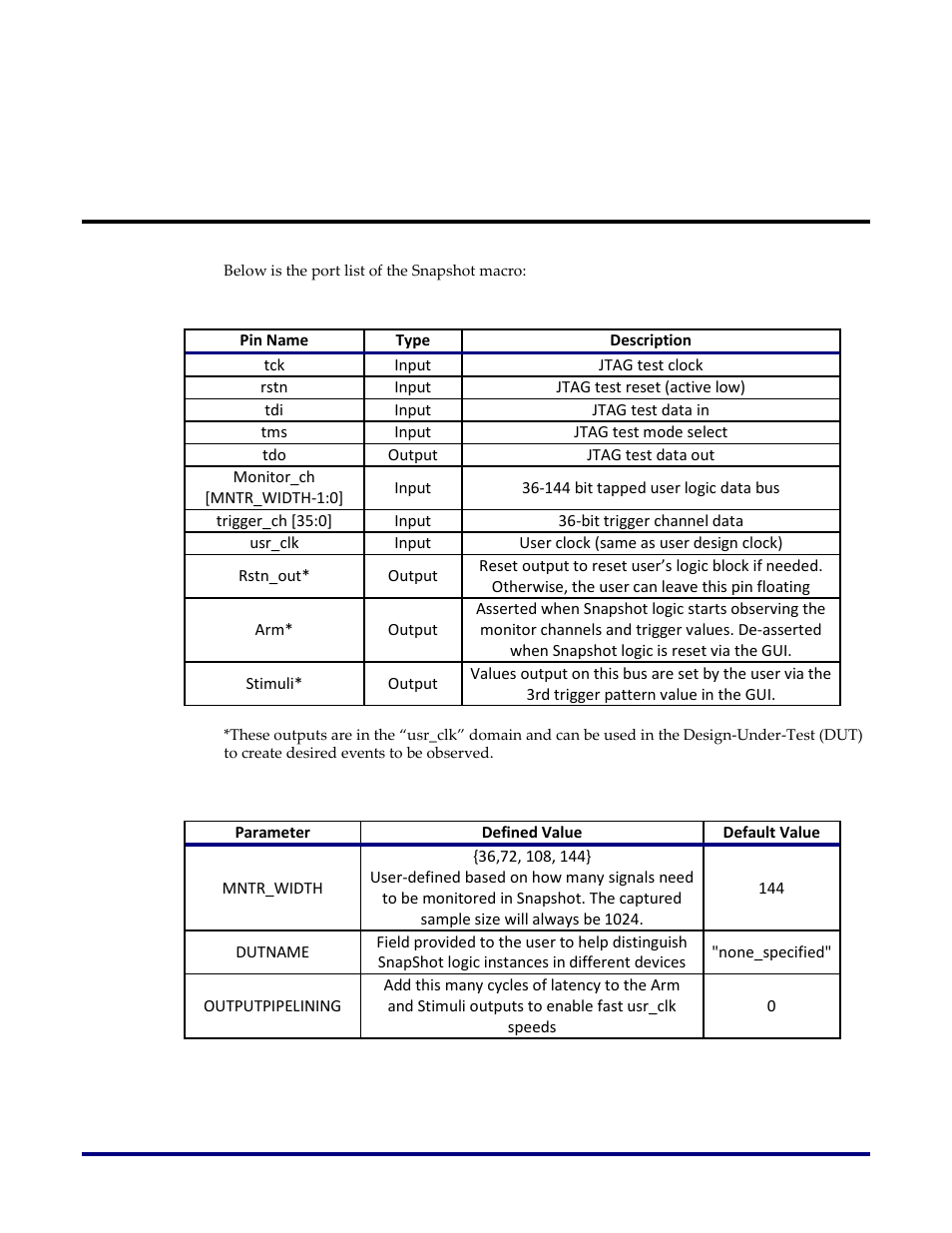 Snapshot interface | Achronix Speedster22i Snapshot User Manual | Page 7 / 18