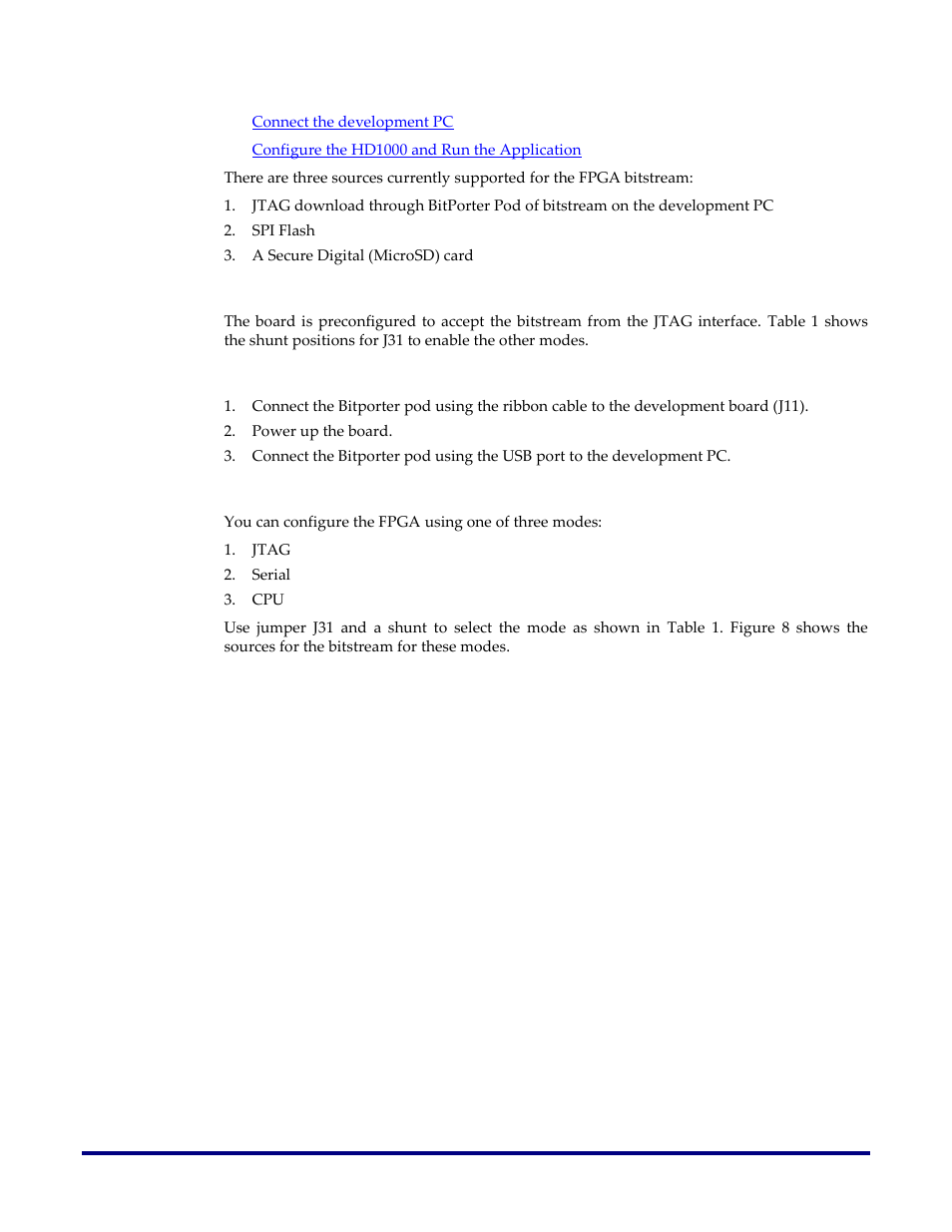 Connecting the development pc, Configuring the hd1000 and running the application | Achronix Speedster22i HD1000 Development Kit User Guide User Manual | Page 21 / 69