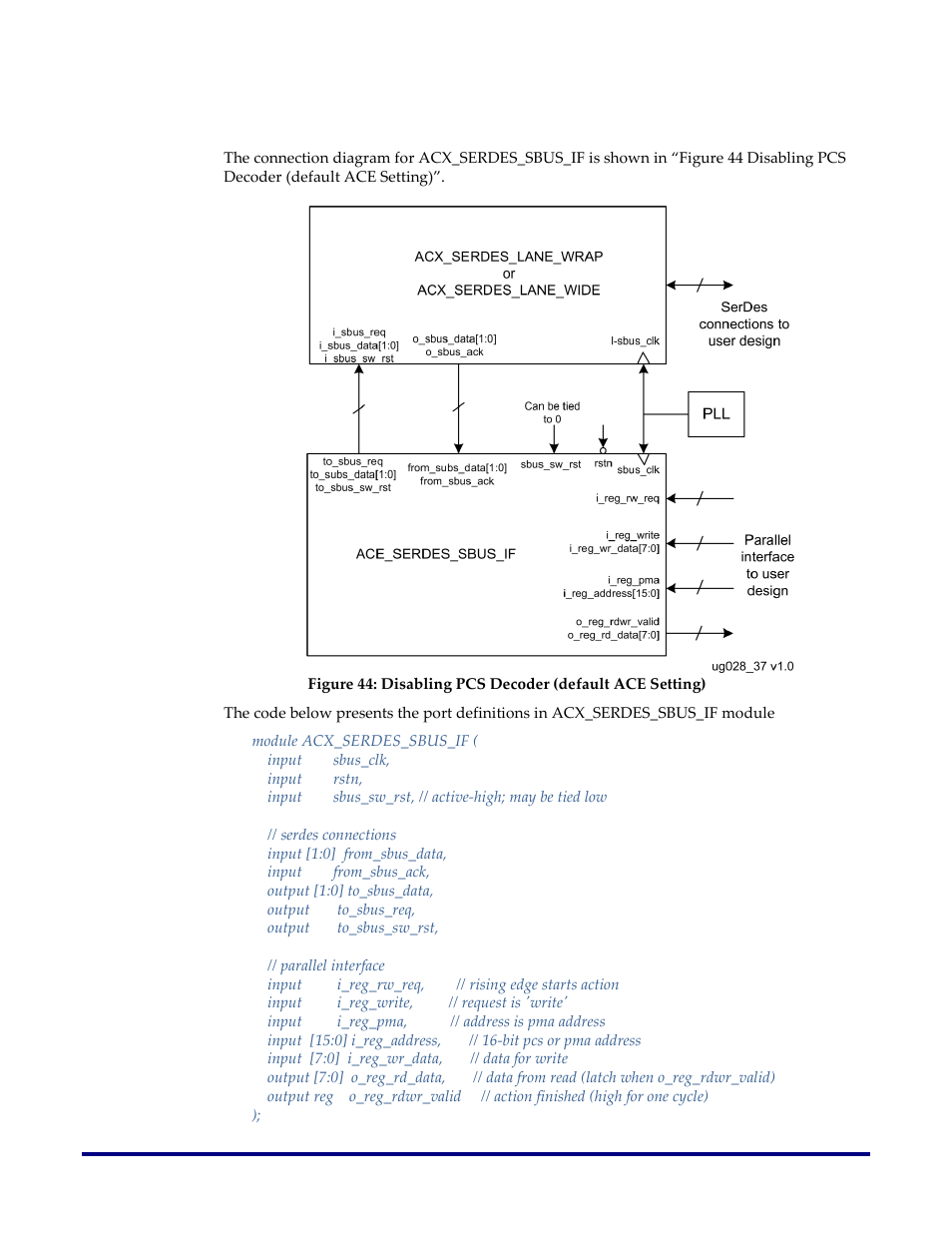 Acx_serdes_sbus_if module | Achronix Speedster22i SerDes User Manual | Page 99 / 113