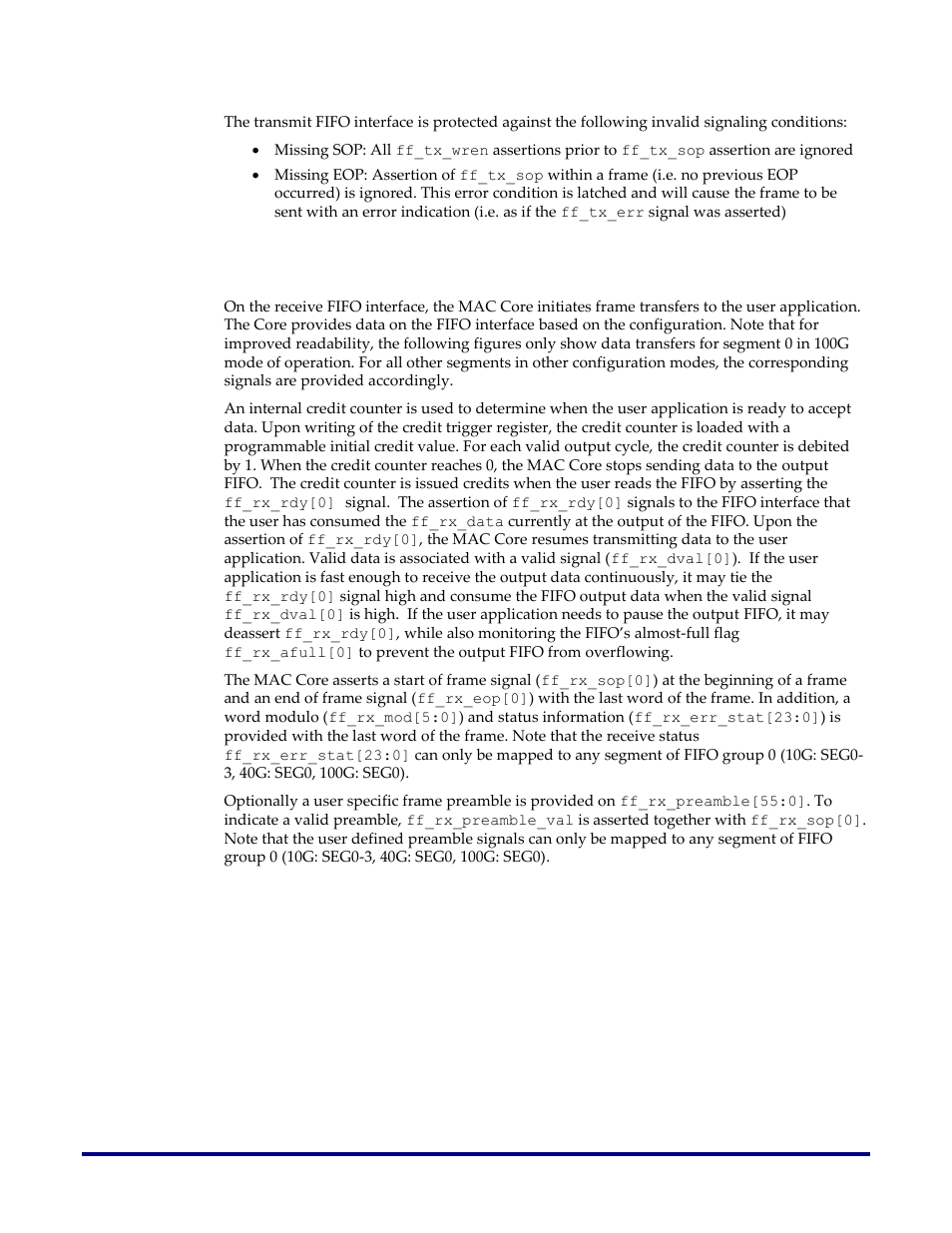 Fifo interface receive operation | Achronix Speedster22i 10G/40G/100G Ethernet User Manual | Page 39 / 108