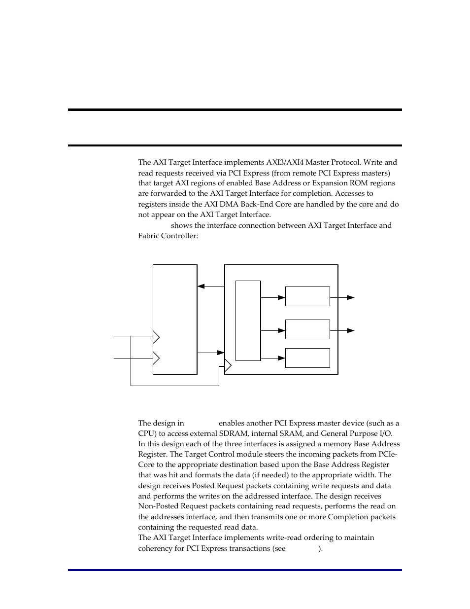 Major interfaces, Axi target interface, Figure 3: axi target interface | Achronix Speedster22i PCIe User Manual | Page 10 / 81