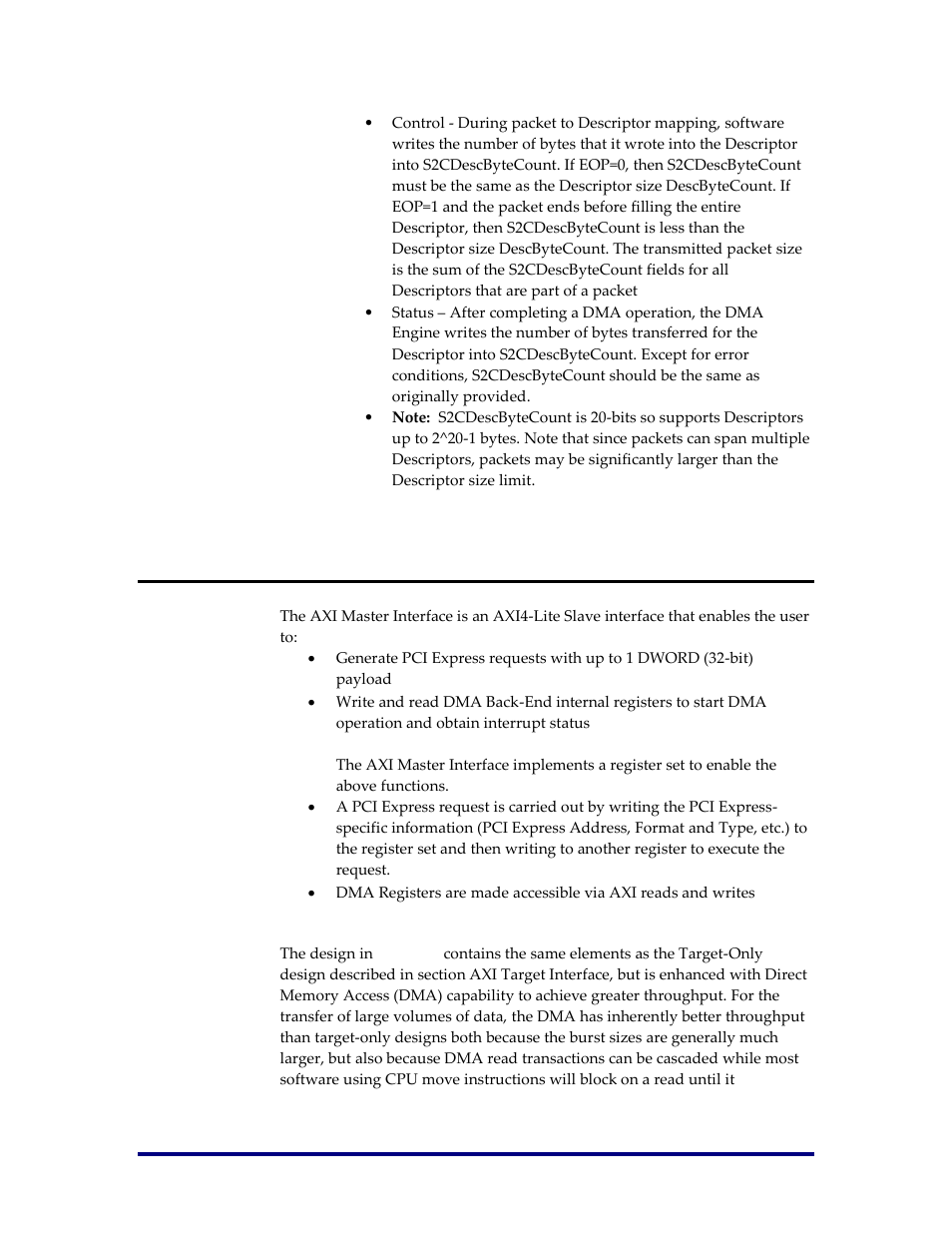 Axi master interface | Achronix Speedster22i PCIe User Manual | Page 20 / 81