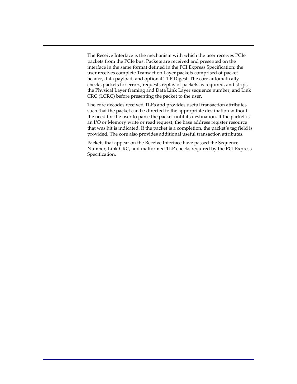Receive interface | Achronix Speedster22i PCIe User Manual | Page 23 / 81