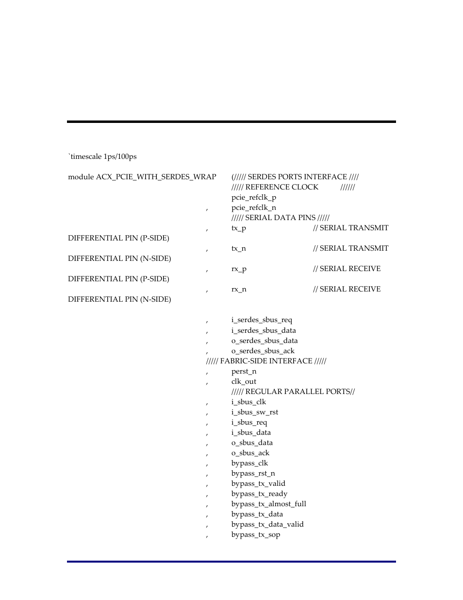 Appendix b: verilog module description | Achronix Speedster22i PCIe User Manual | Page 71 / 81