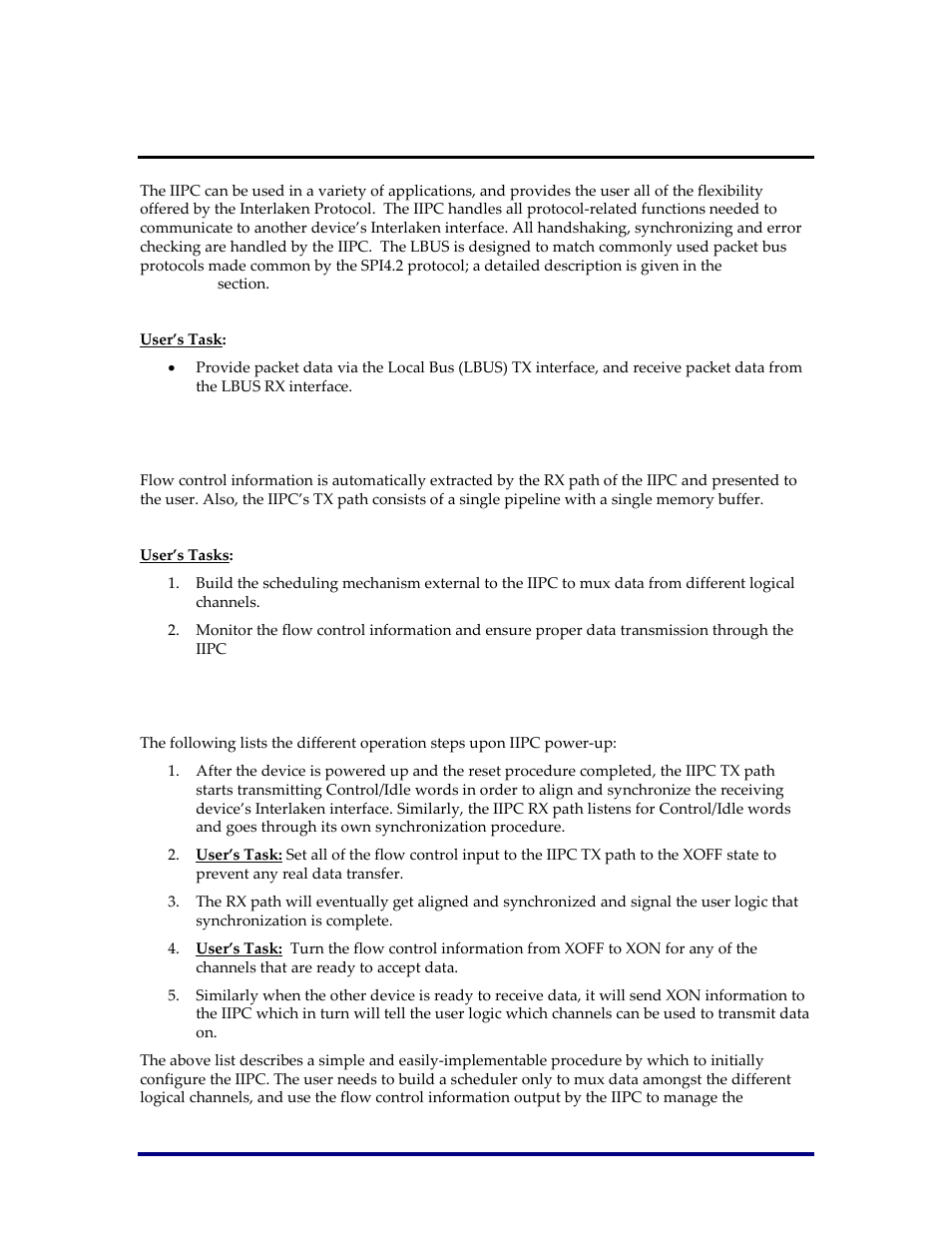 Typical operation, Flow control, Start-up procedure | Achronix Speedster22i Interlaken User Manual | Page 10 / 51