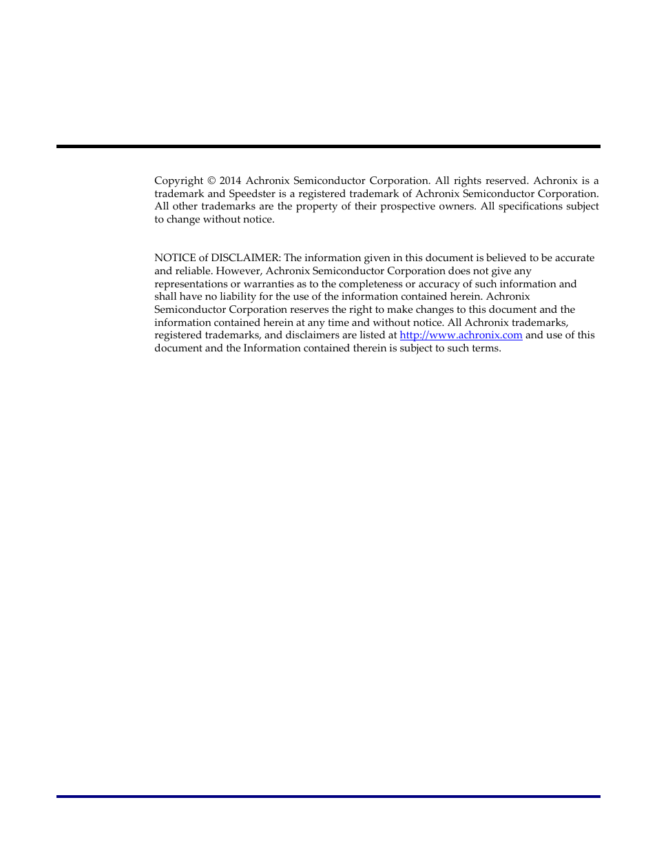 Copyright info | Achronix Speedster22i DDR User Manual | Page 2 / 32
