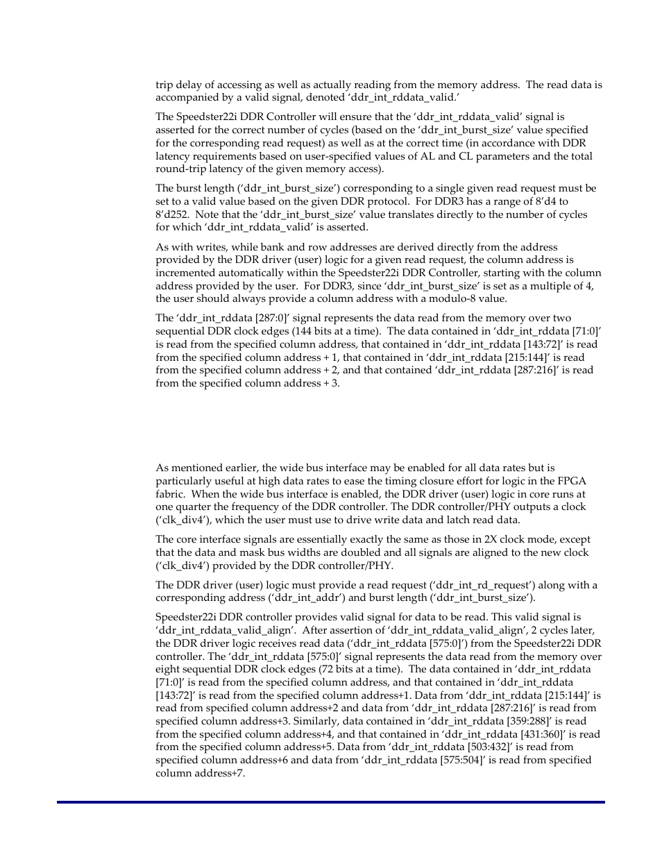 Read protocol with wide bus interface enabled | Achronix Speedster22i DDR User Manual | Page 27 / 32