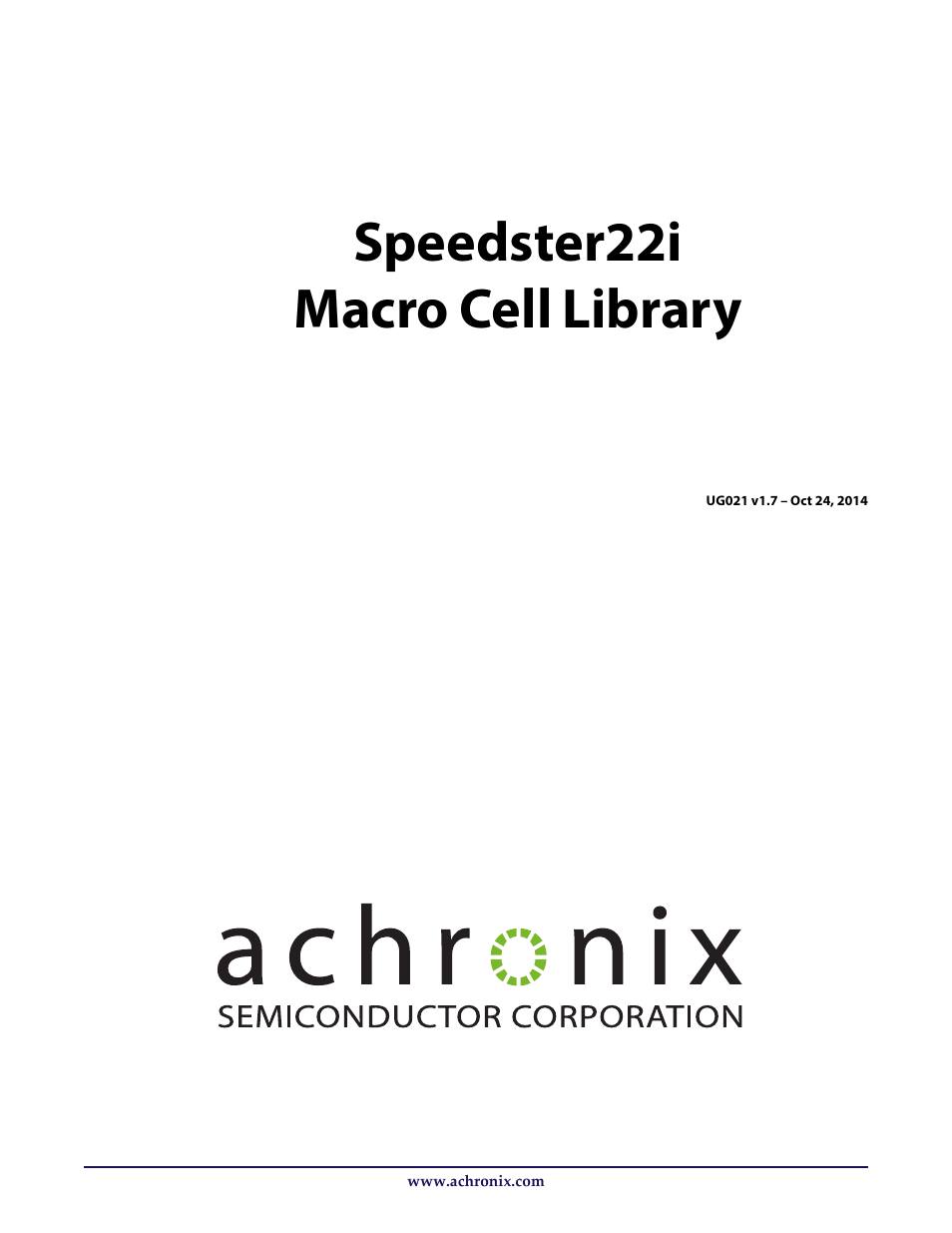 Achronix Speedster22i User Macro Guide User Manual | 224 pages