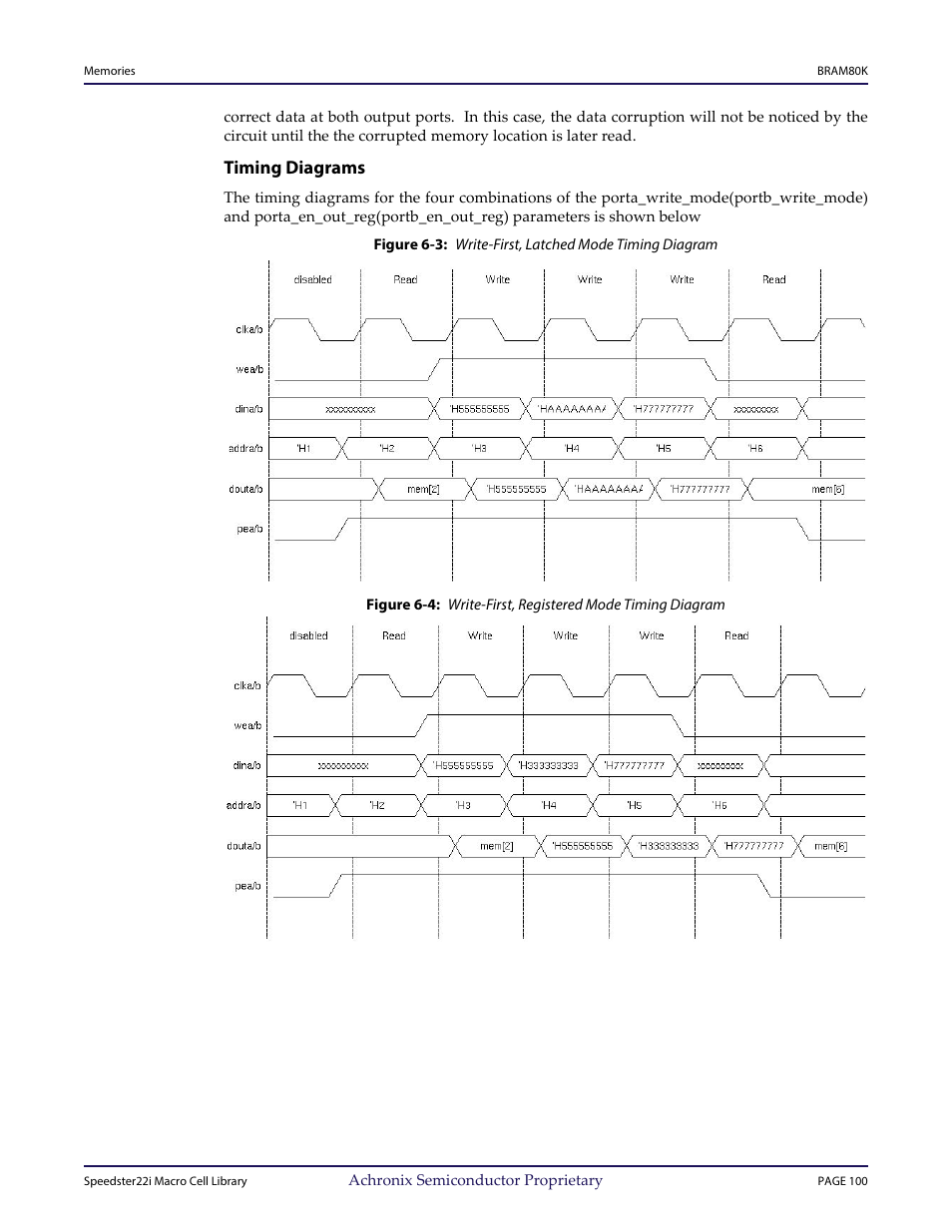 Heading3 - timing diagrams, Timing diagrams | Achronix Speedster22i User Macro Guide User Manual | Page 117 / 224