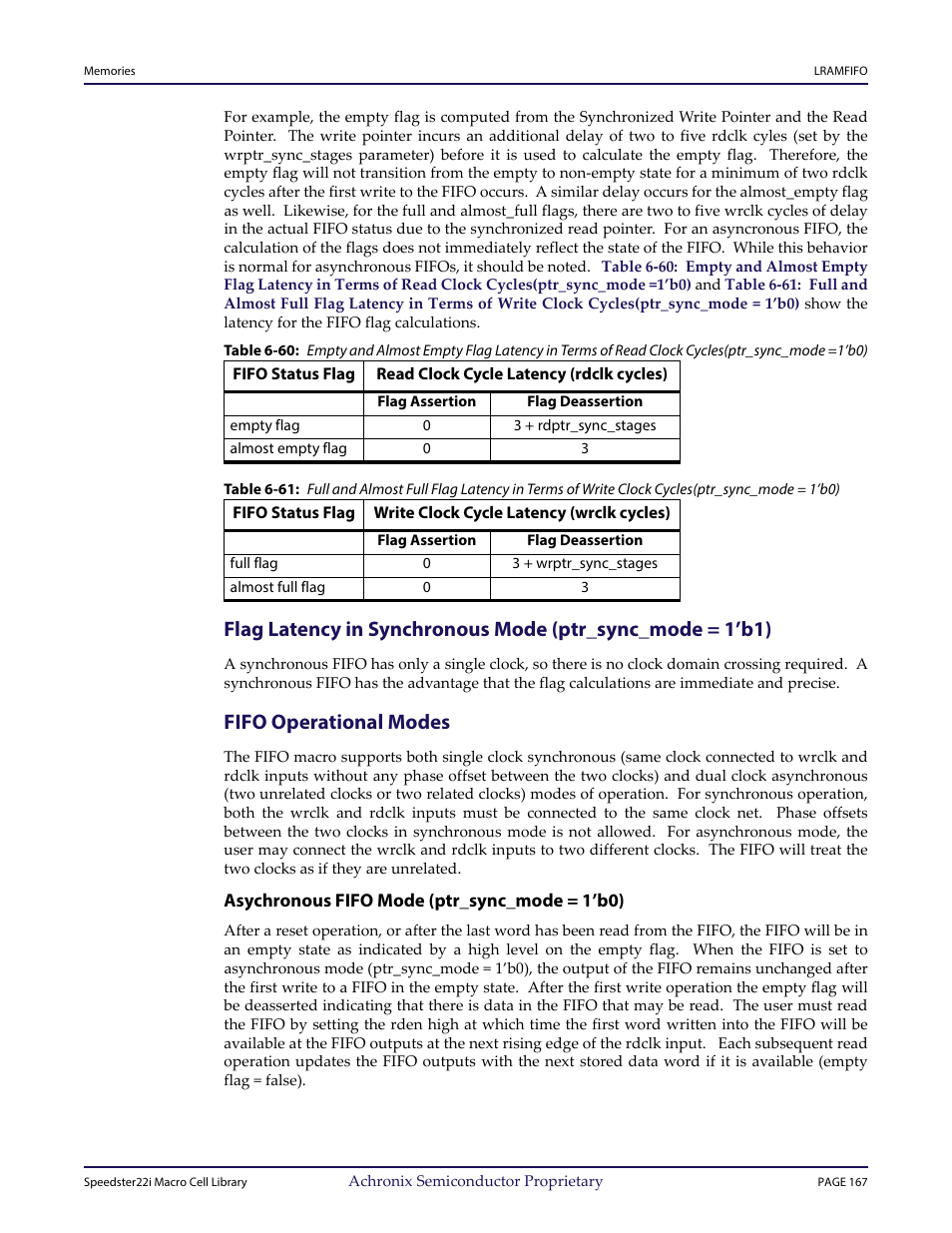 Heading2 - fifo operational modes, Fifo operational modes | Achronix Speedster22i User Macro Guide User Manual | Page 184 / 224