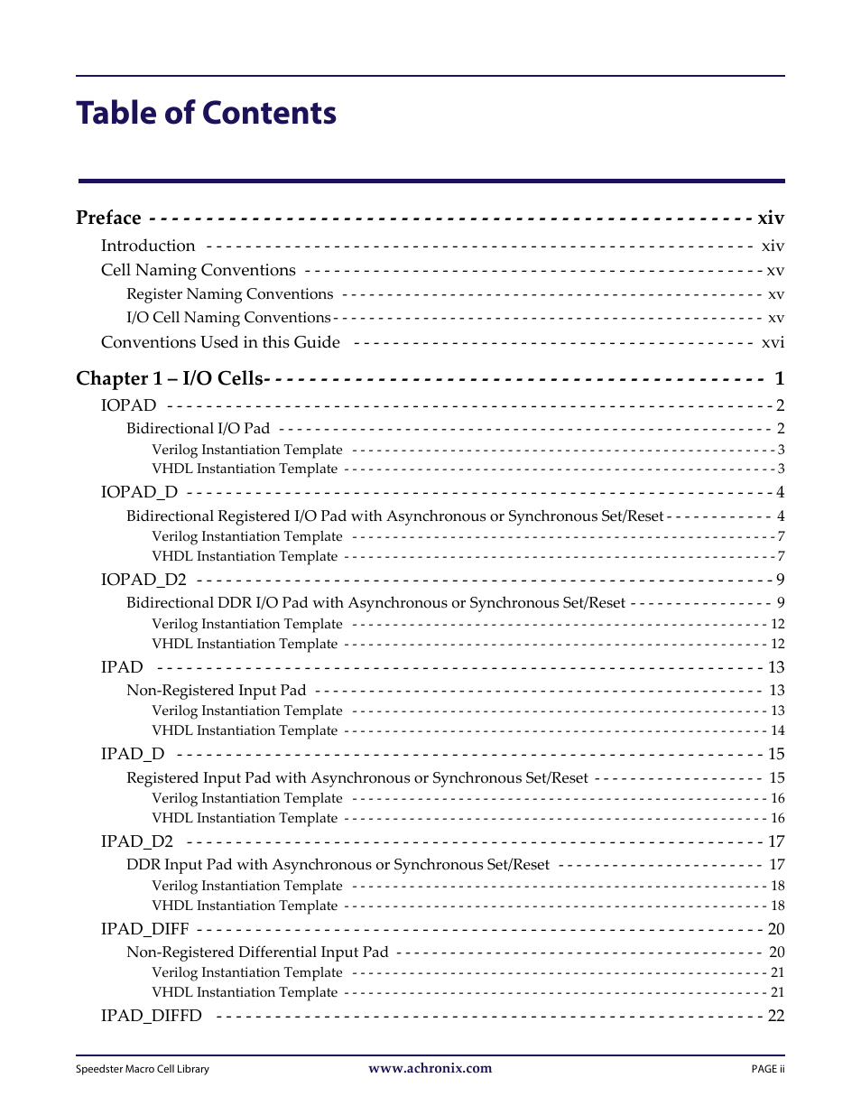 Achronix Speedster22i User Macro Guide User Manual | Page 3 / 224