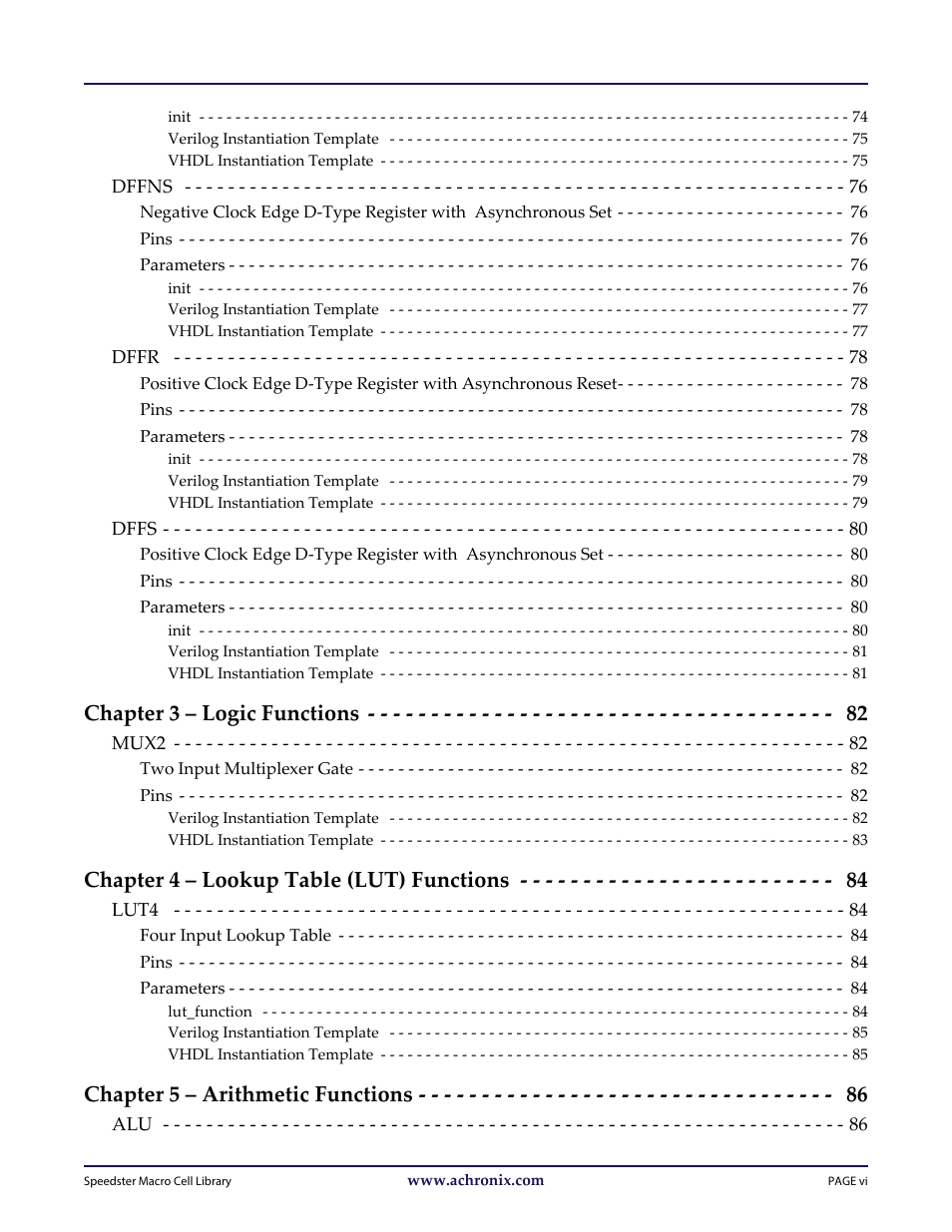 Achronix Speedster22i User Macro Guide User Manual | Page 7 / 224