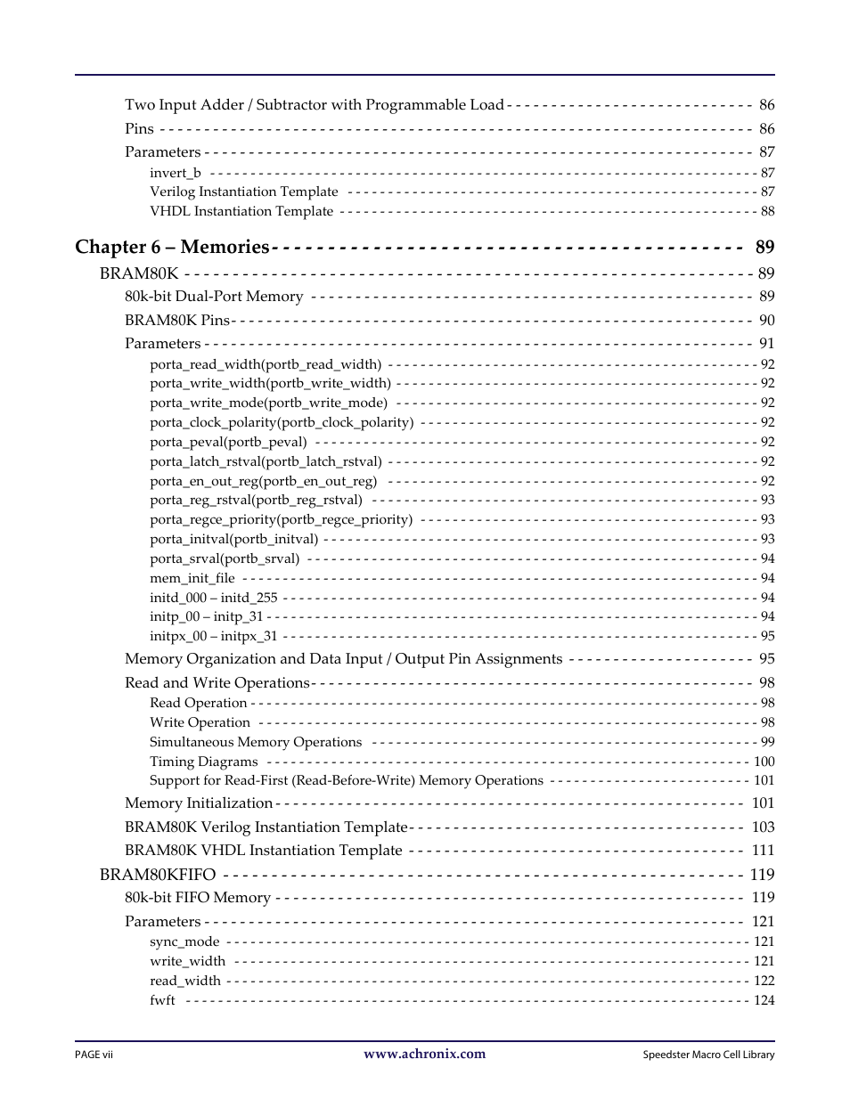 Achronix Speedster22i User Macro Guide User Manual | Page 8 / 224