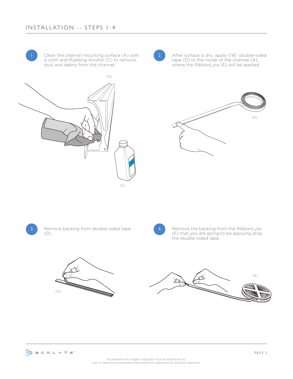 Acolyte RibbonLyte for In-Wall Channel User Manual | Page 3 / 6