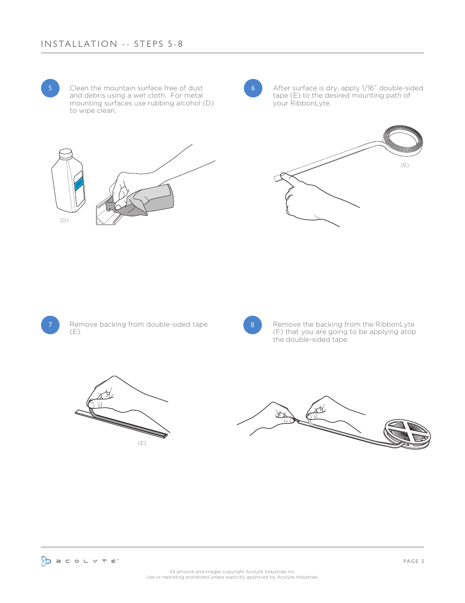 Acolyte RibbonLyte in Channel with Mounting Clips User Manual | Page 4 / 6