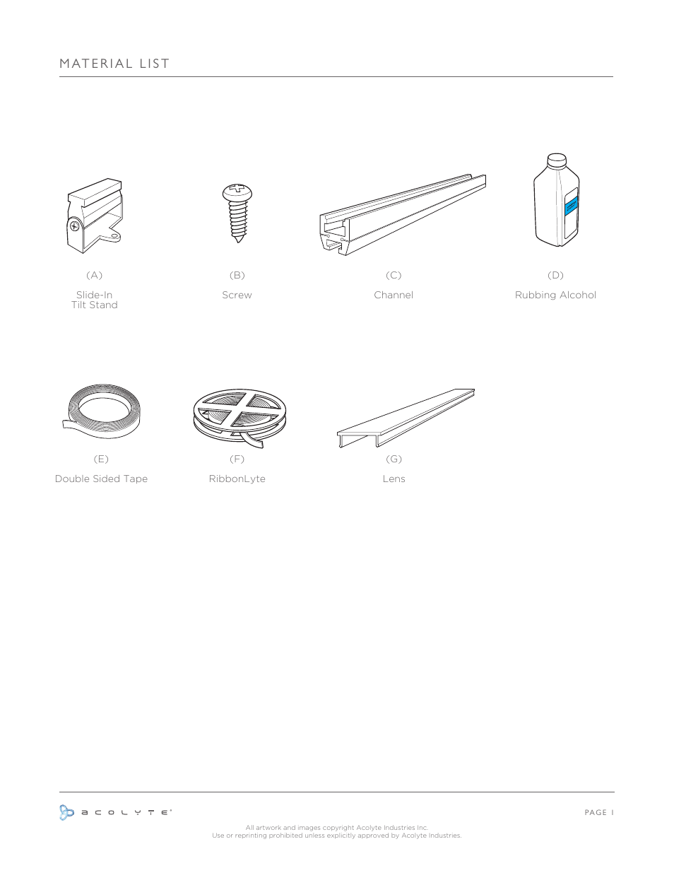 Acolyte RibbonLyte in Channel with Slide-In Stand User Manual | Page 2 / 6