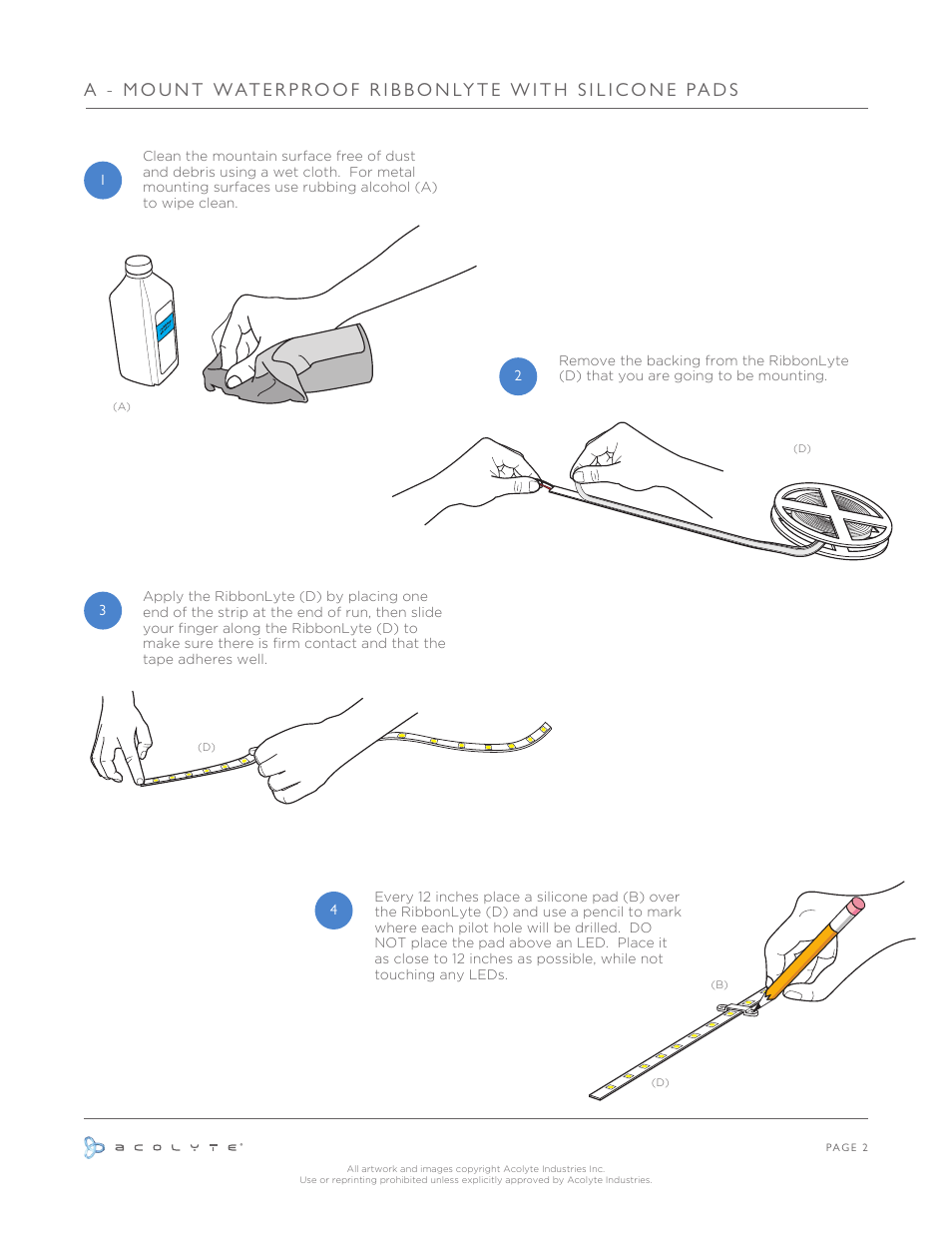 Acolyte Waterproof RibbonLyte without Channel User Manual | Page 3 / 9