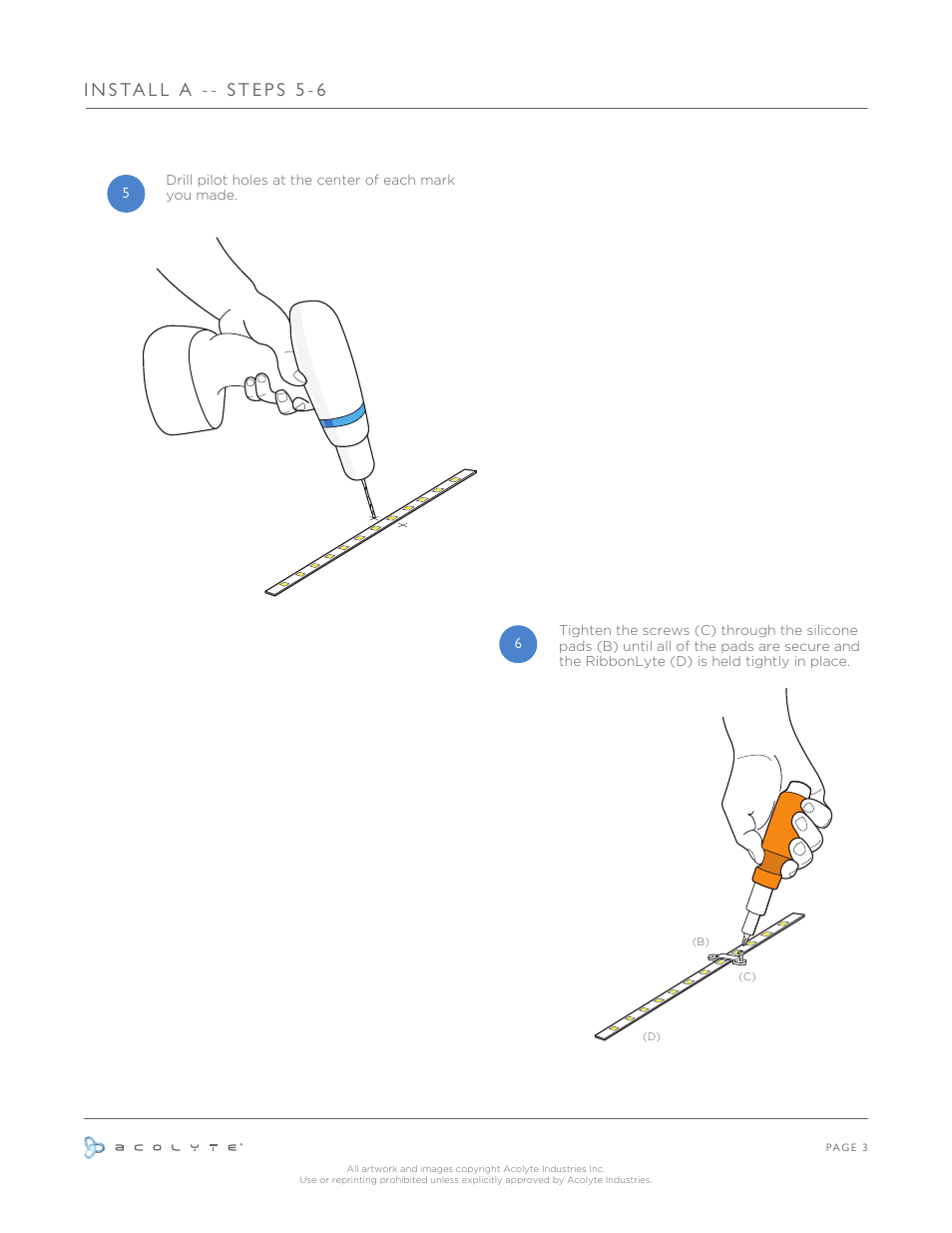 Acolyte Waterproof RibbonLyte without Channel User Manual | Page 4 / 9