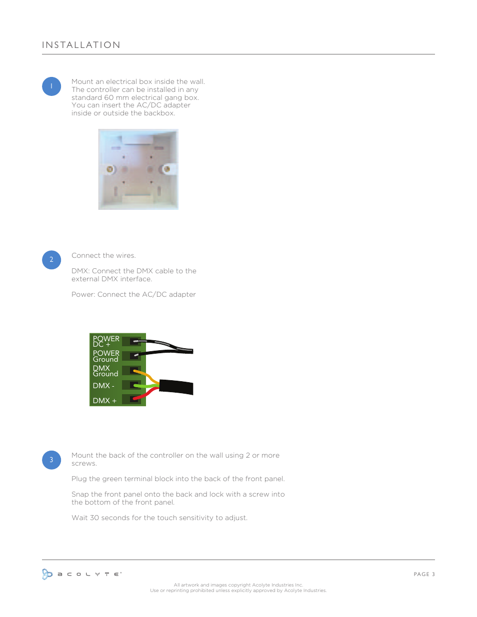 I n s ta l l at i o n | Acolyte DMX Mini User Manual | Page 4 / 5