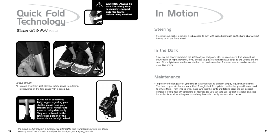 Steering, Maintenance | Baby Jogger ASTM F833-07A User Manual | Page 7 / 9