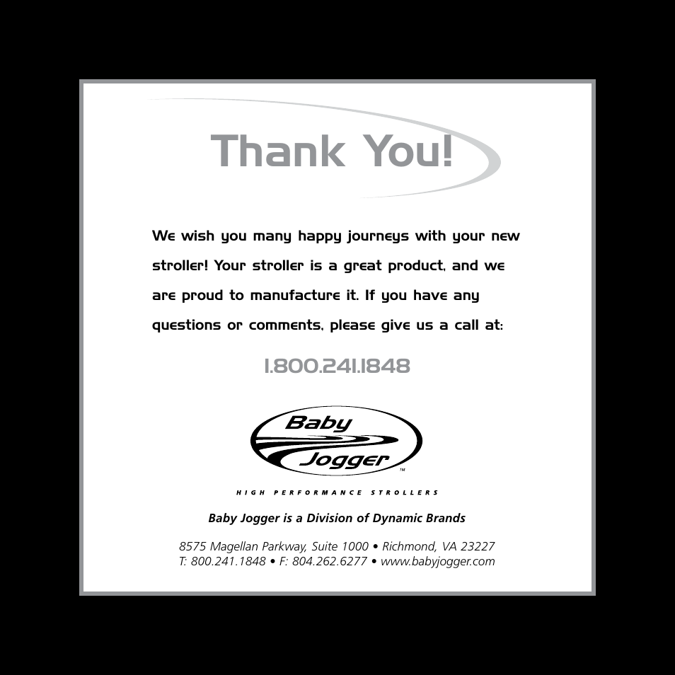 Baby Jogger ASTM F833-07A User Manual | Page 9 / 9