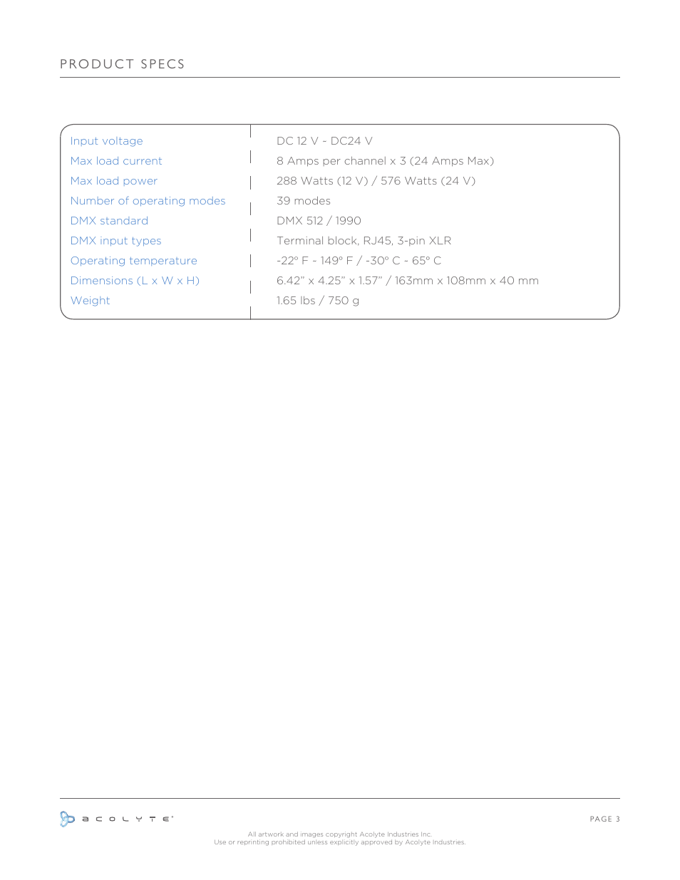 Acolyte DMX Advance User Manual | Page 4 / 13