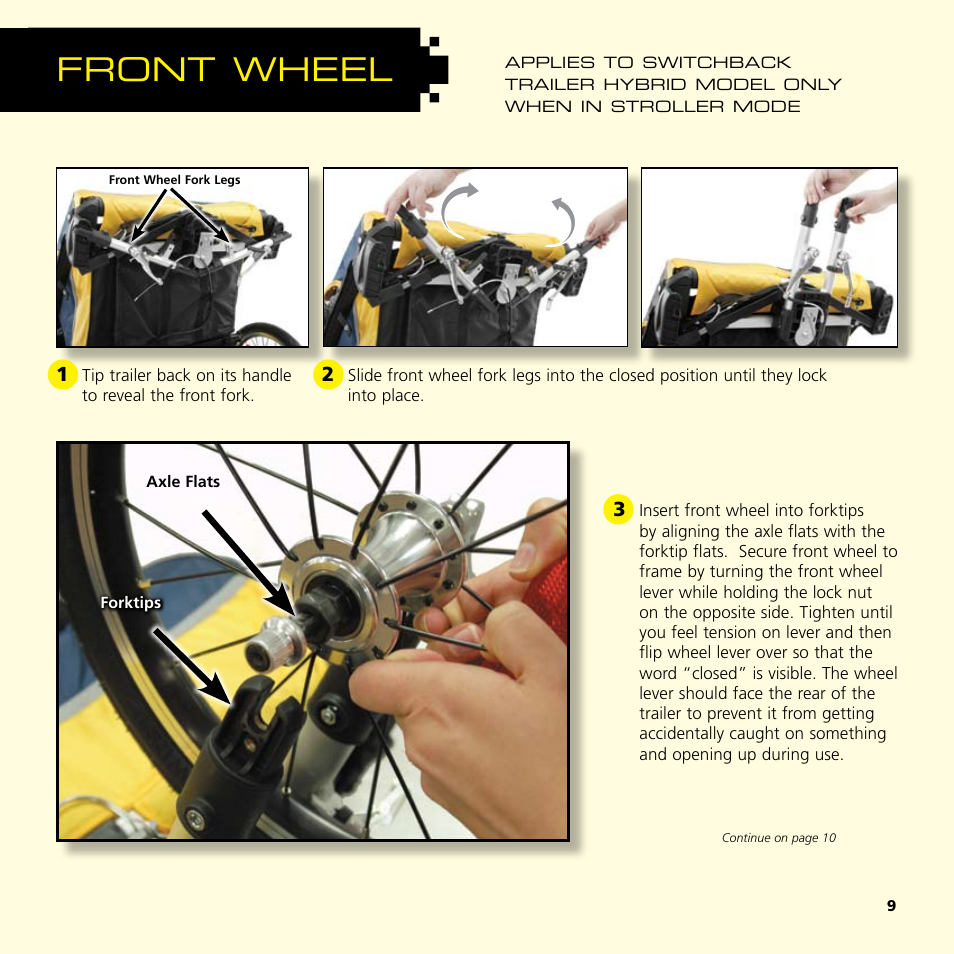 Front wheel | Baby Jogger Bicycle Accessories User Manual | Page 11 / 20