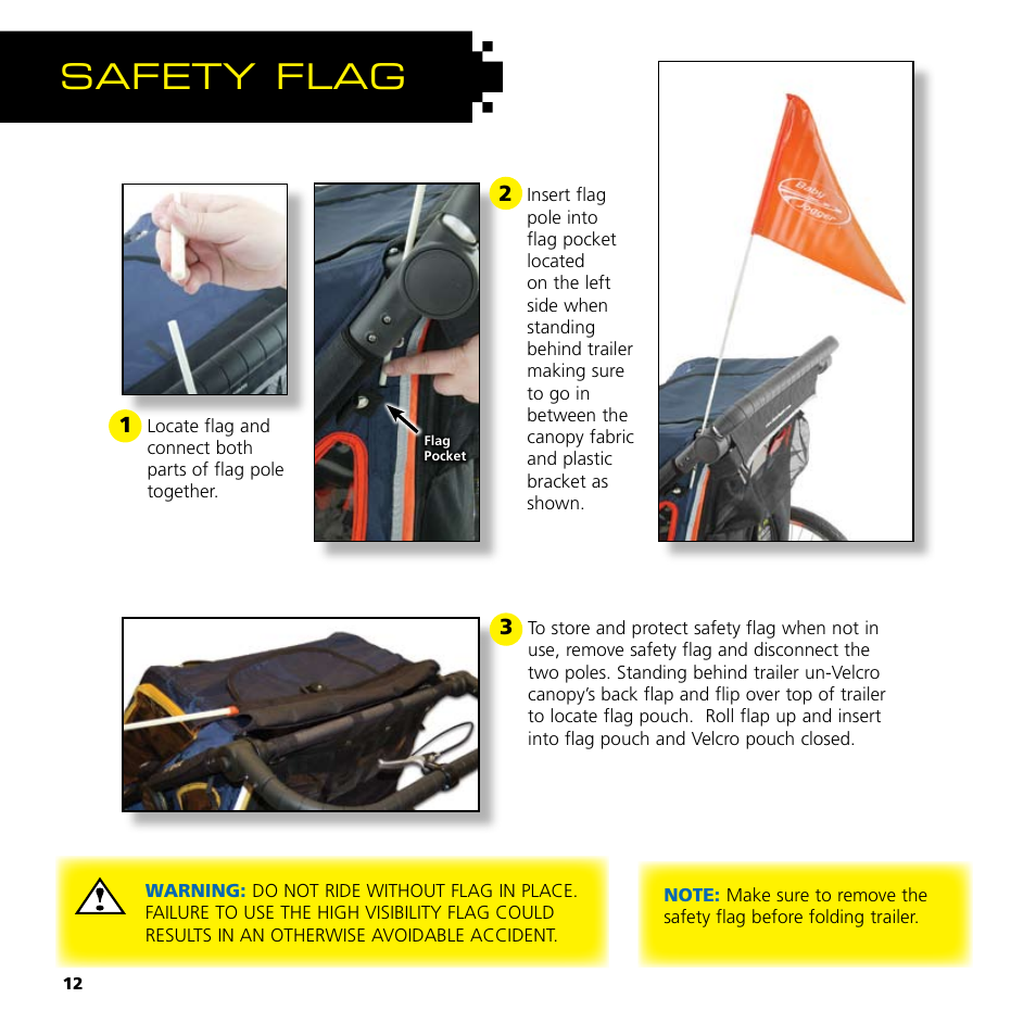 Safety flag | Baby Jogger Bicycle Accessories User Manual | Page 14 / 20