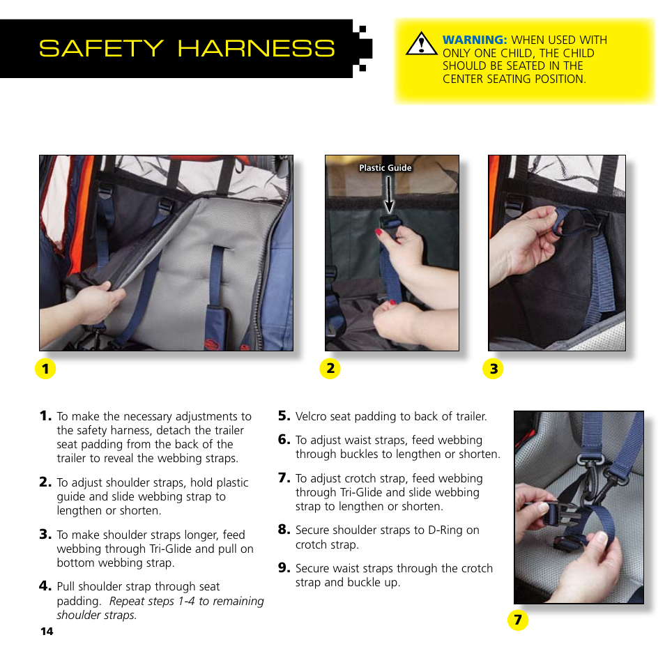 Safety harness | Baby Jogger Bicycle Accessories User Manual | Page 16 / 20