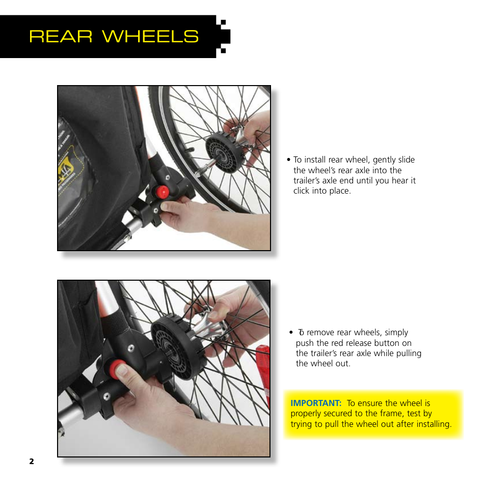 Rear wheels | Baby Jogger Bicycle Accessories User Manual | Page 4 / 20