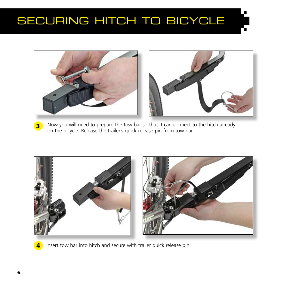 Securing hitch to bicycle | Baby Jogger Bicycle Accessories User Manual | Page 8 / 20