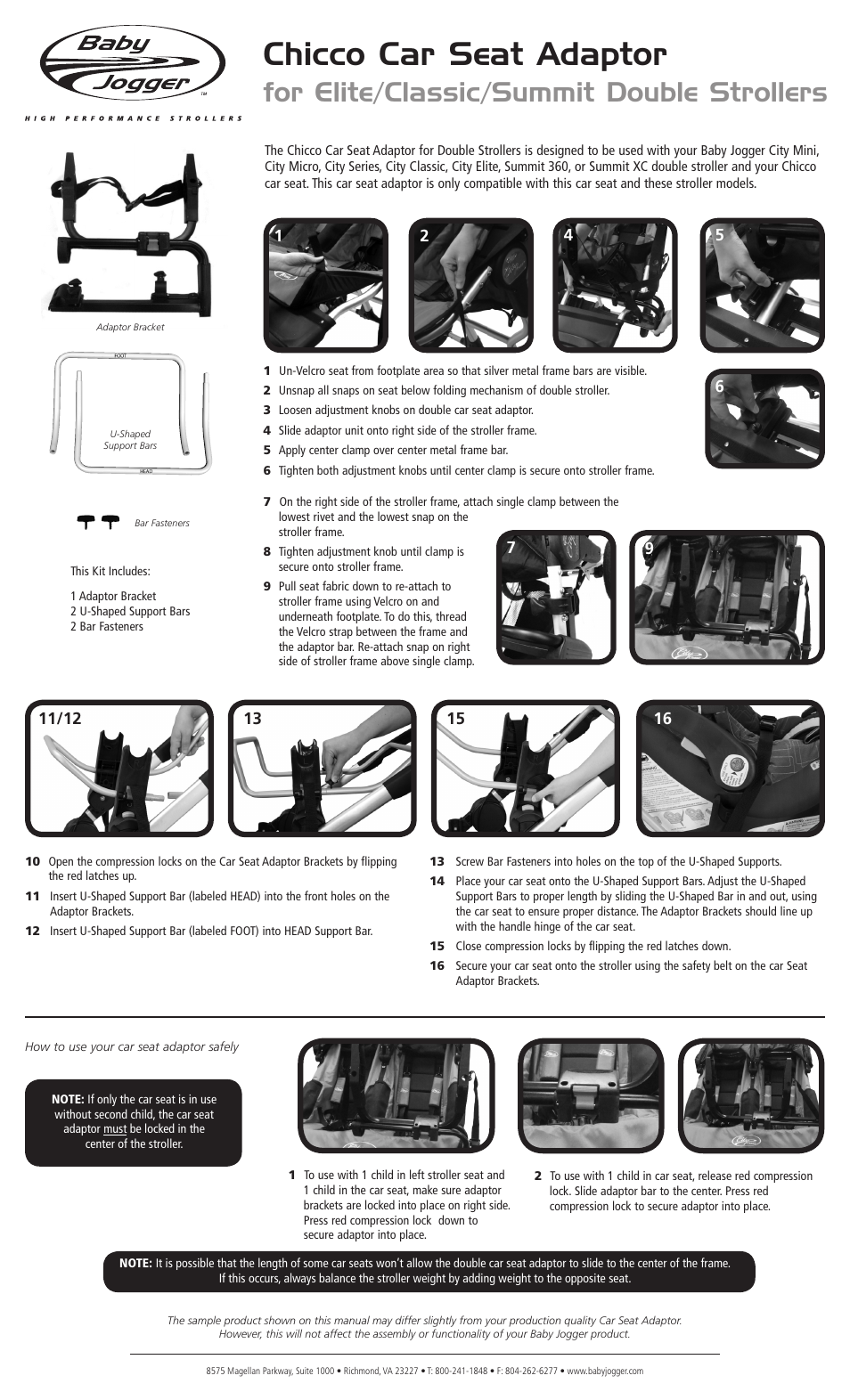 Baby Jogger Car Stereo System User Manual | 2 pages