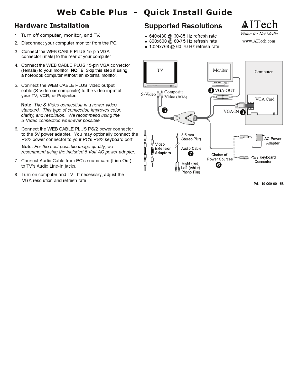 AItech Web Cable Plus User Manual | 10 pages