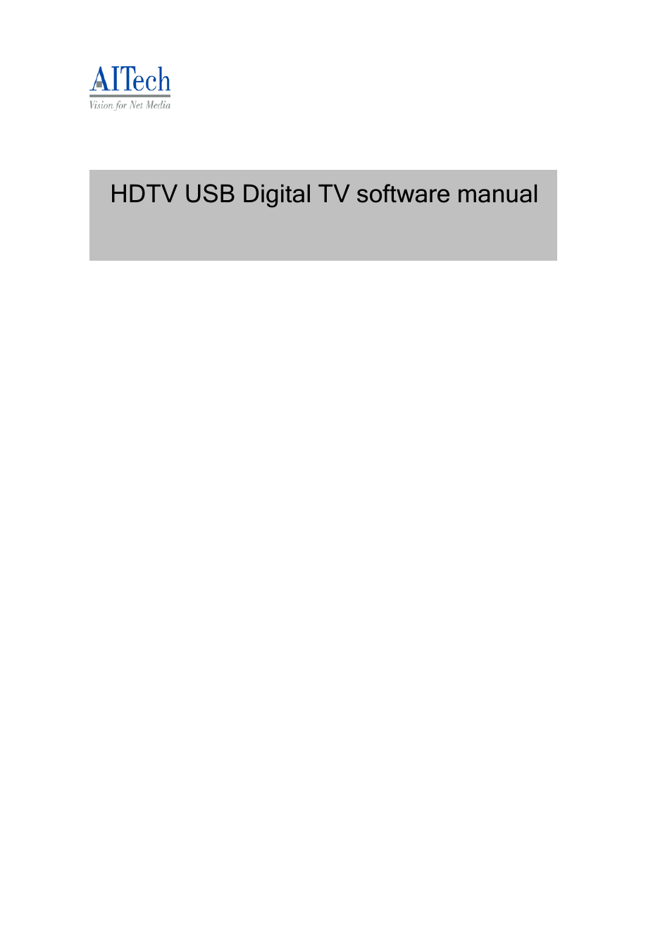 AItech HDTV USB User Manual | 22 pages