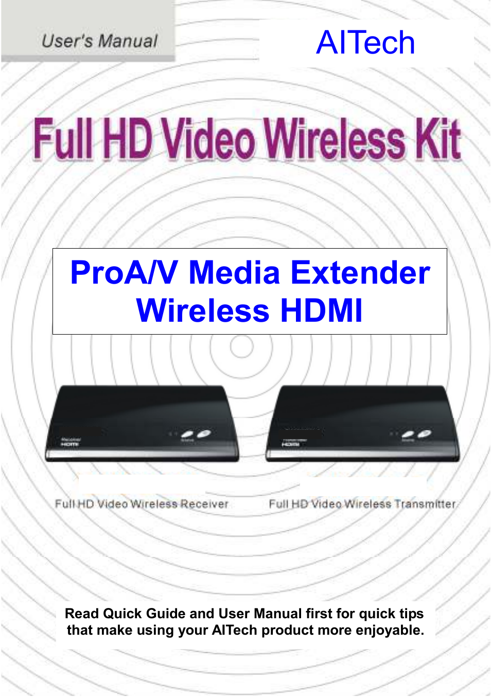 AItech ProA/V Media Extender - Wireless HDMI User Manual | 31 pages