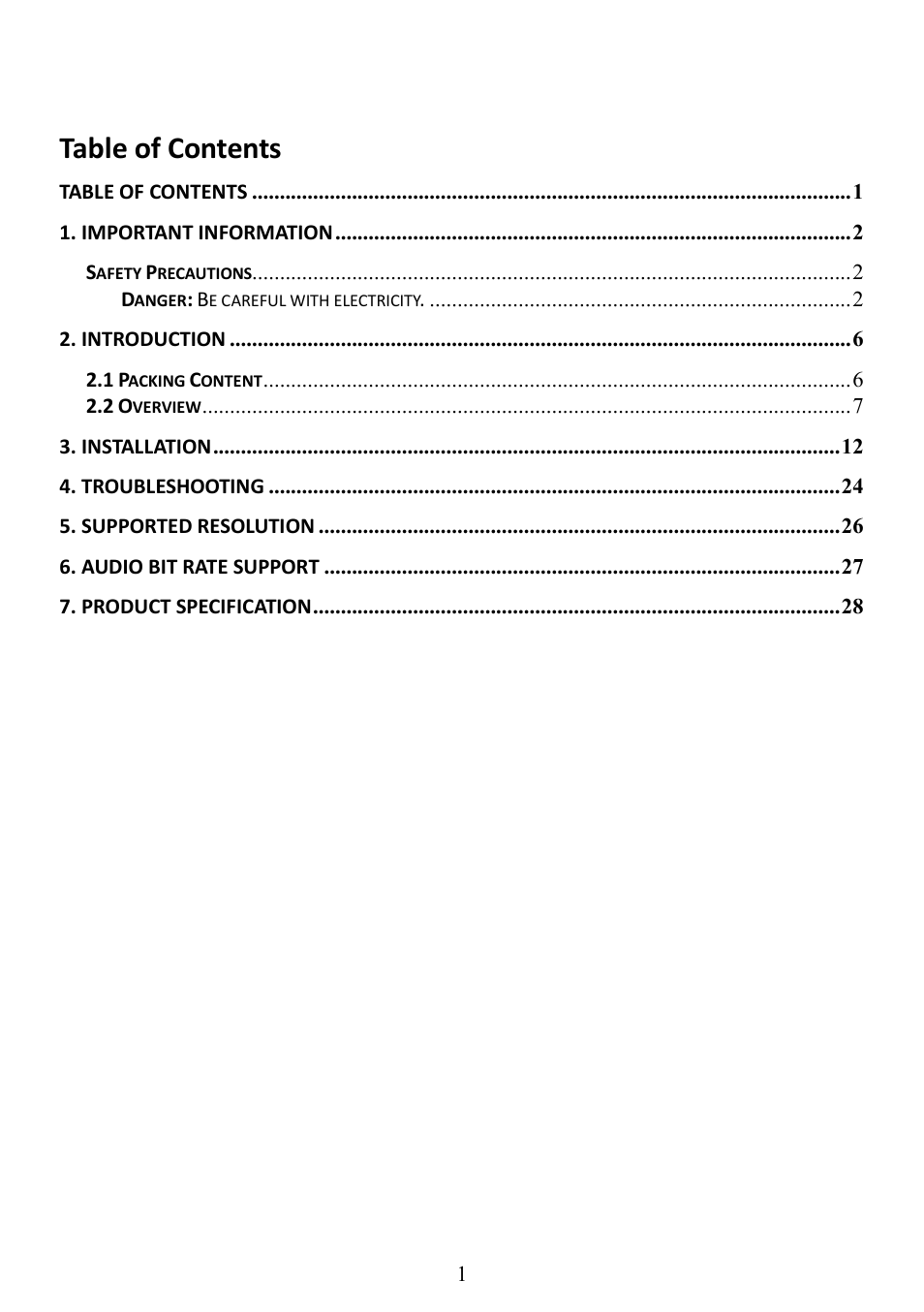 AItech ProA/V Media Extender - Wireless HDMI User Manual | Page 2 / 31